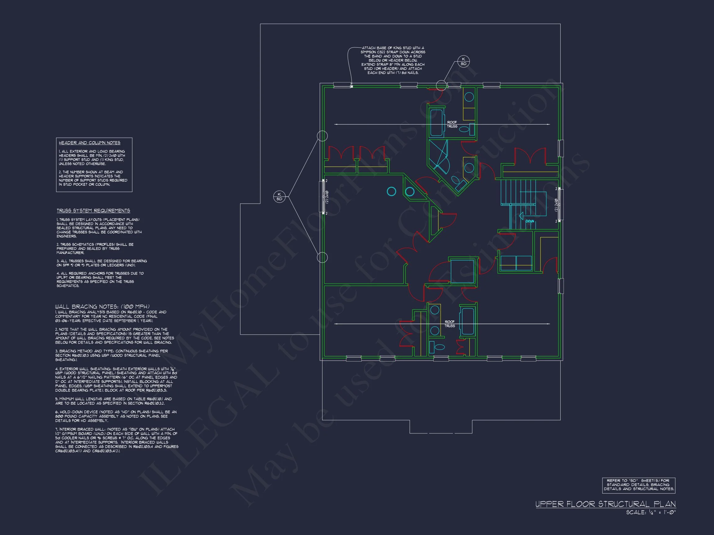 Traditional house Plan: CAD Floor Plan with 3 Stories