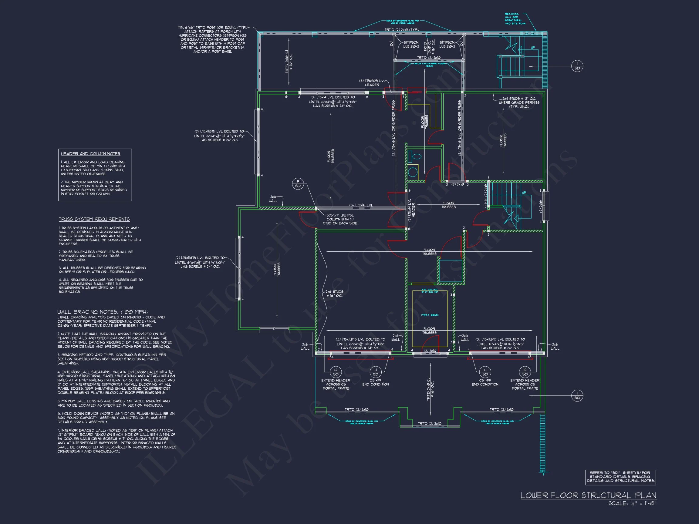 Traditional house Plan: CAD Floor Plan with 3 Stories