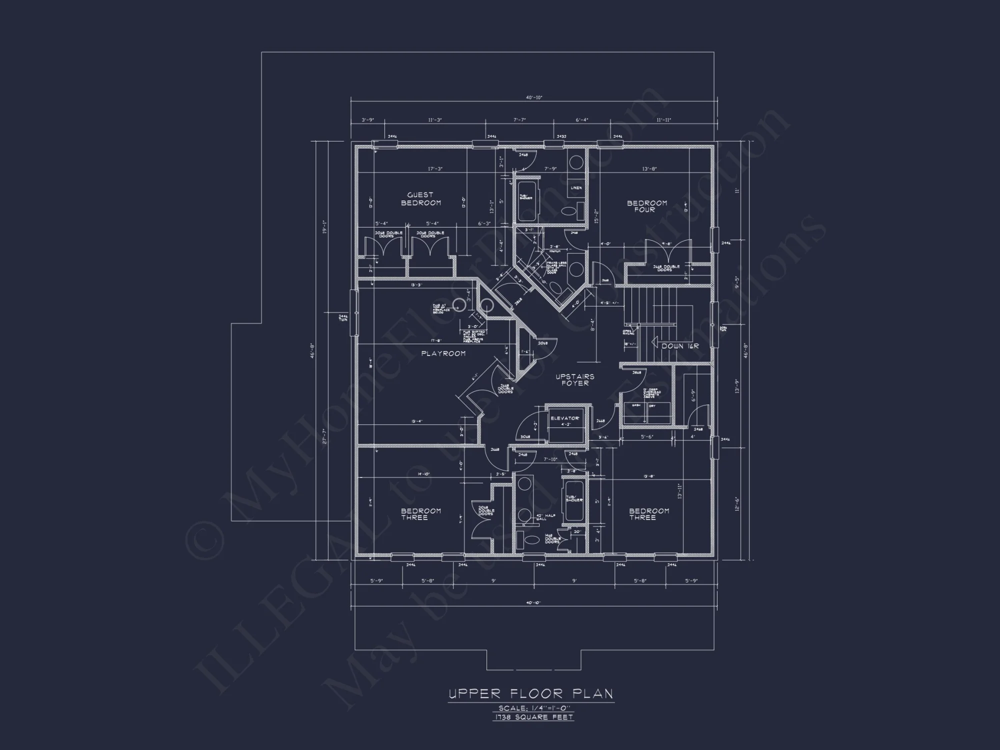 Traditional house Plan: CAD Floor Plan with 3 Stories