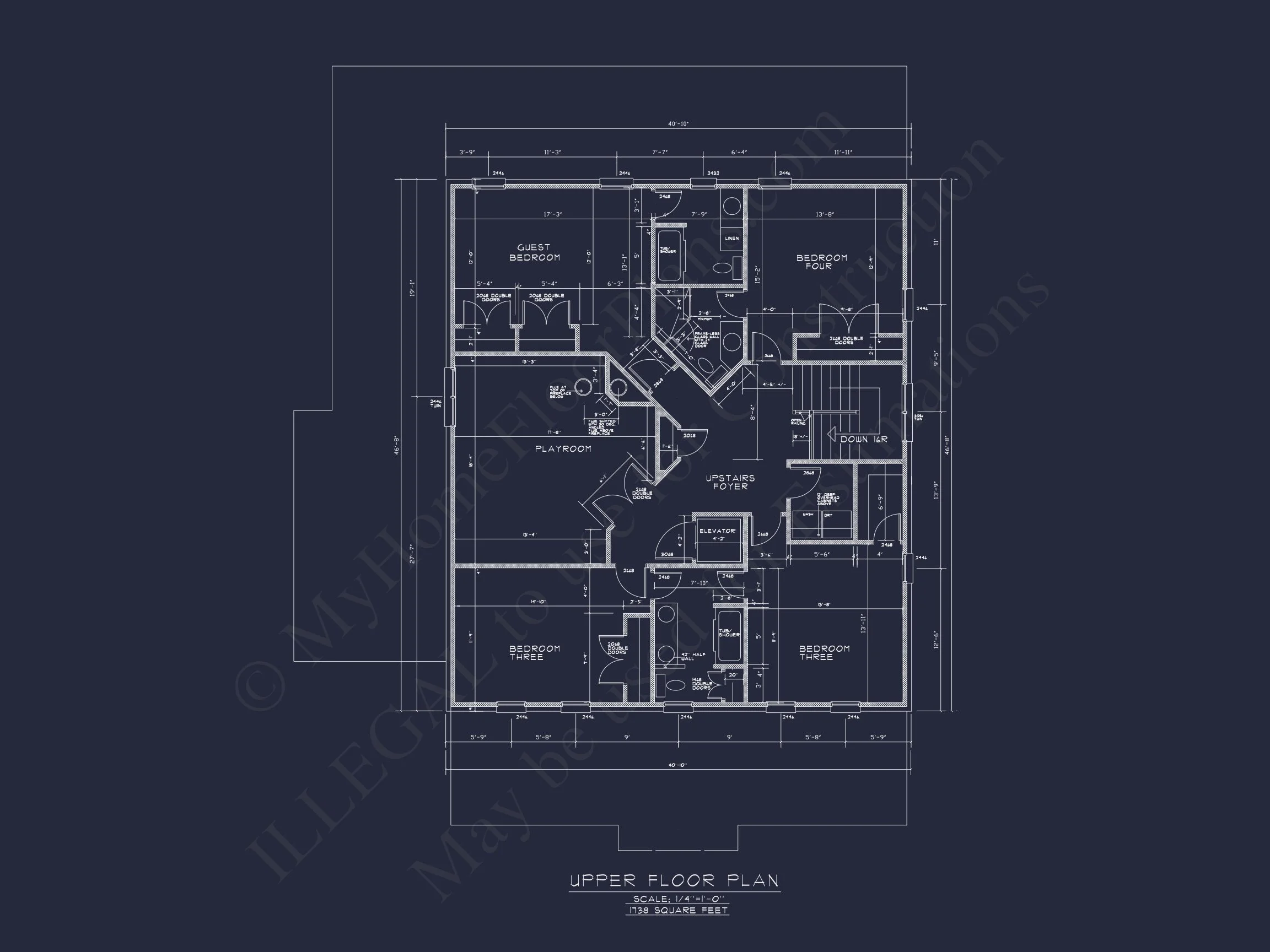 Traditional house Plan: CAD Floor Plan with 3 Stories