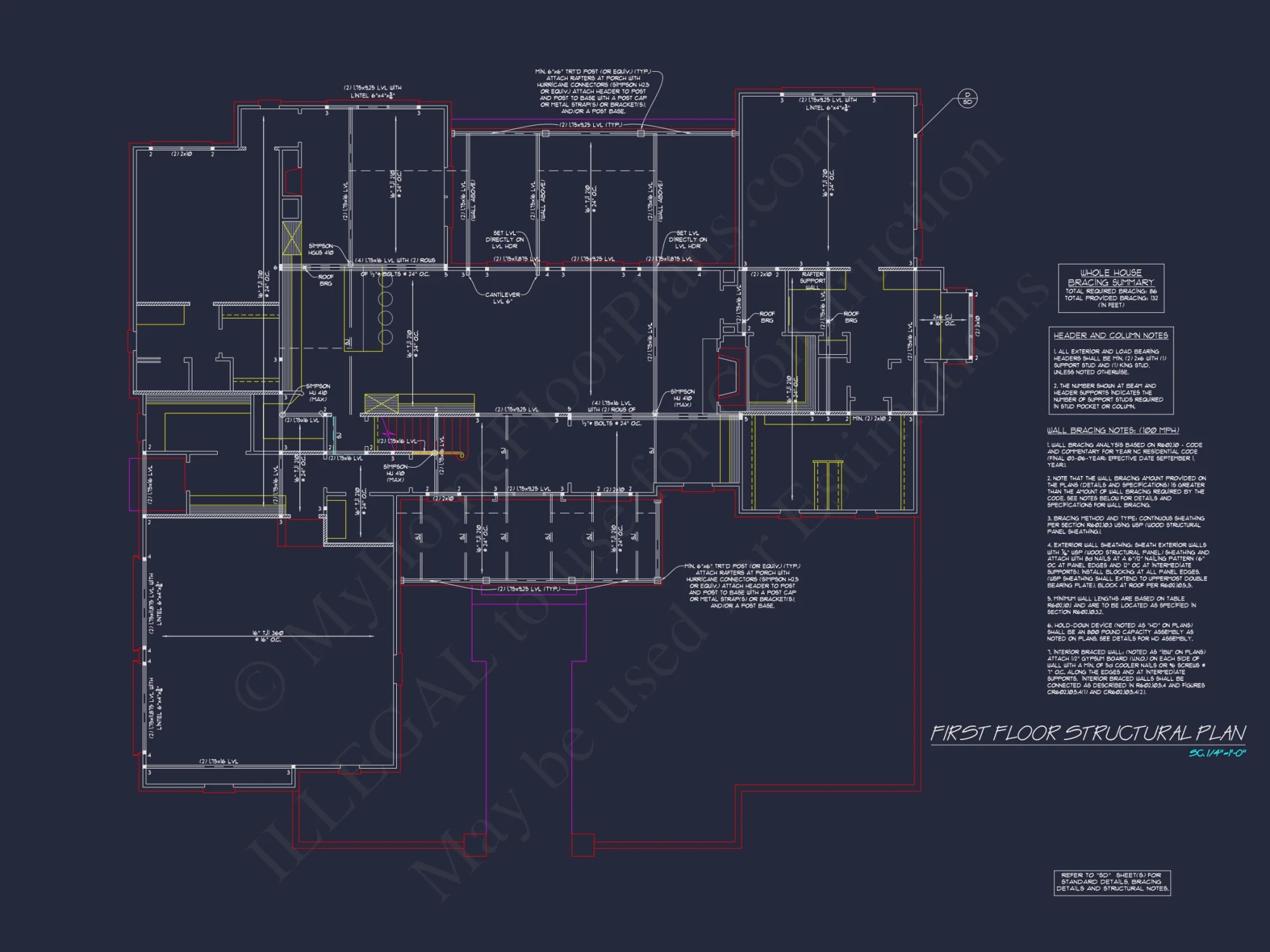 Elegant house Plan: CAD Architectural Blueprint with 4 Beds