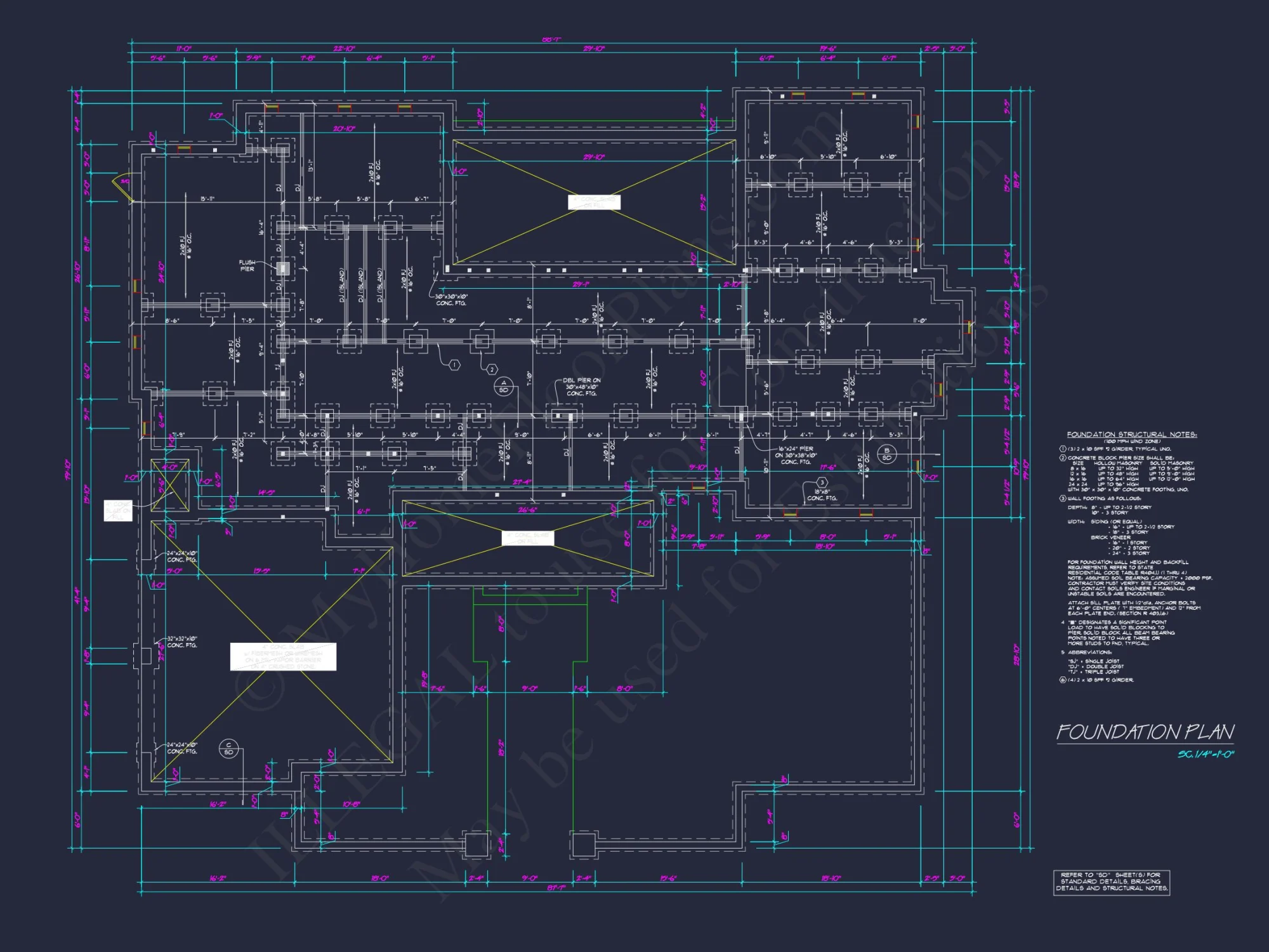 Elegant house Plan: CAD Architectural Blueprint with 4 Beds