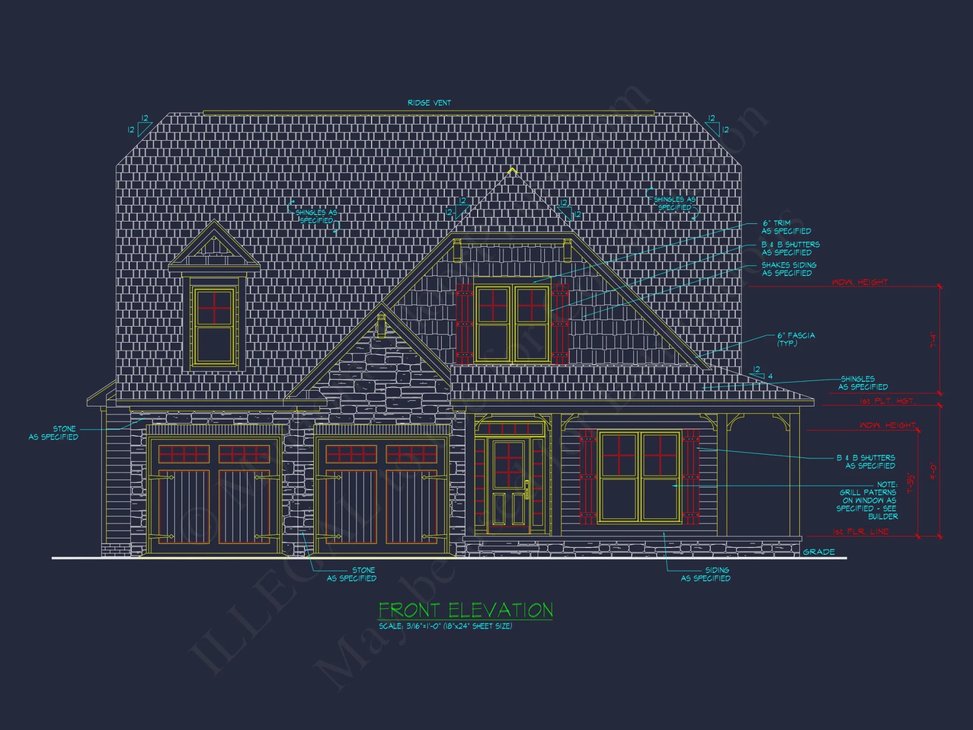 Craftsman house Plan with 5 Bedrooms