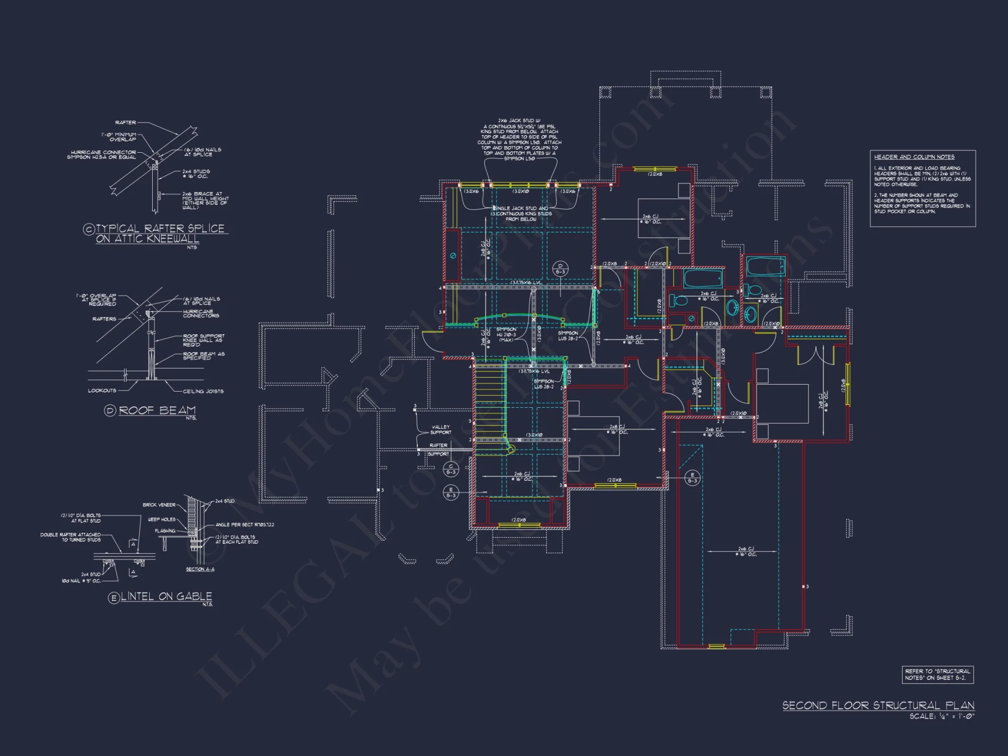 Elegant 2-Story house Plan with 5 Bedrooms and CAD Designs