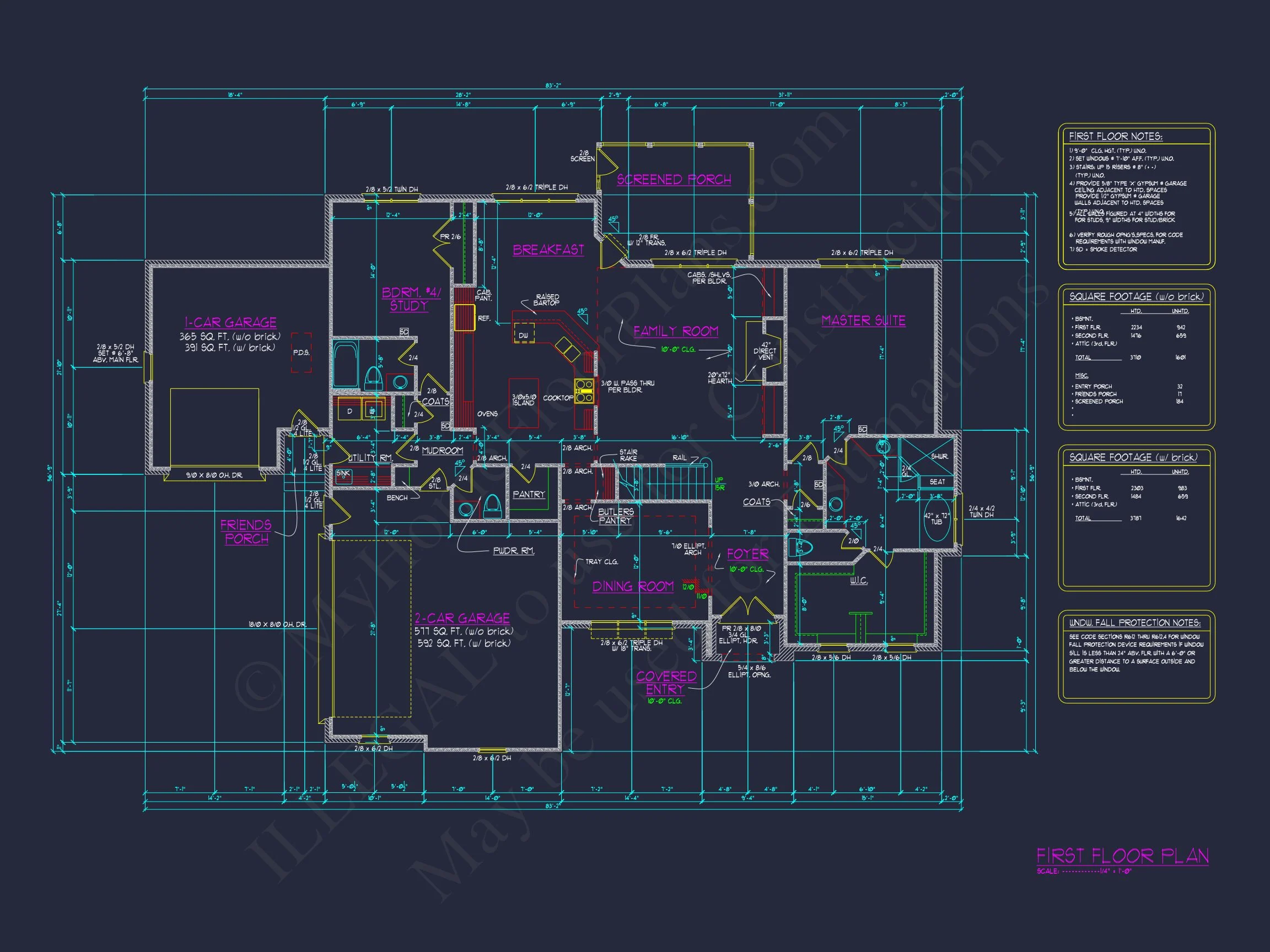 15-1423 HOUSE PLAN - Elegant House Plan with Detailed Floor Blueprint Designs 6 Elegant house Plan with Detailed Floor Blueprint Designs