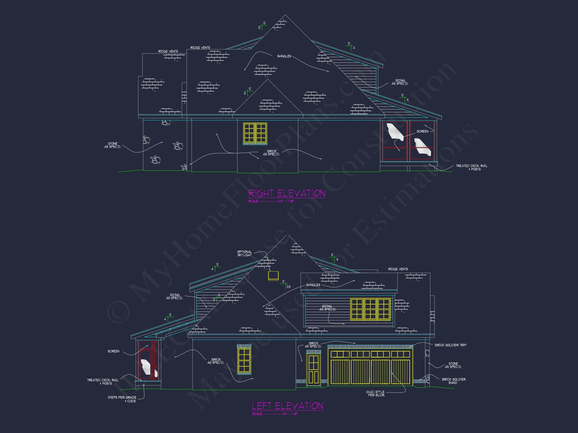 Elegant house Plan with Detailed Floor Blueprint Designs