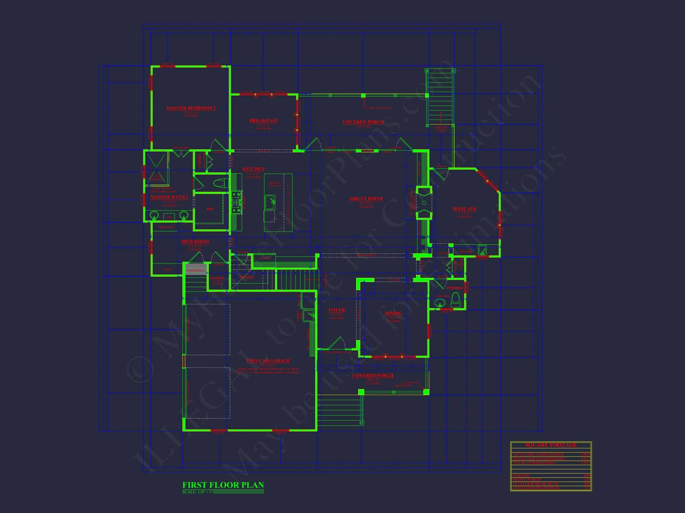 Craftsman Floor Plan with 4 Beds, Open Design & Great Features