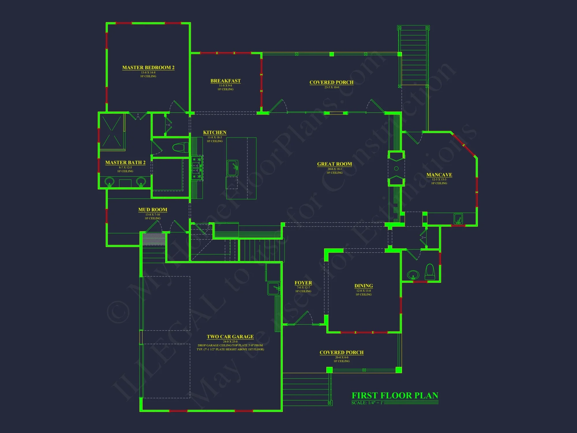 Craftsman Floor Plan with 4 Beds, Open Design & Great Features