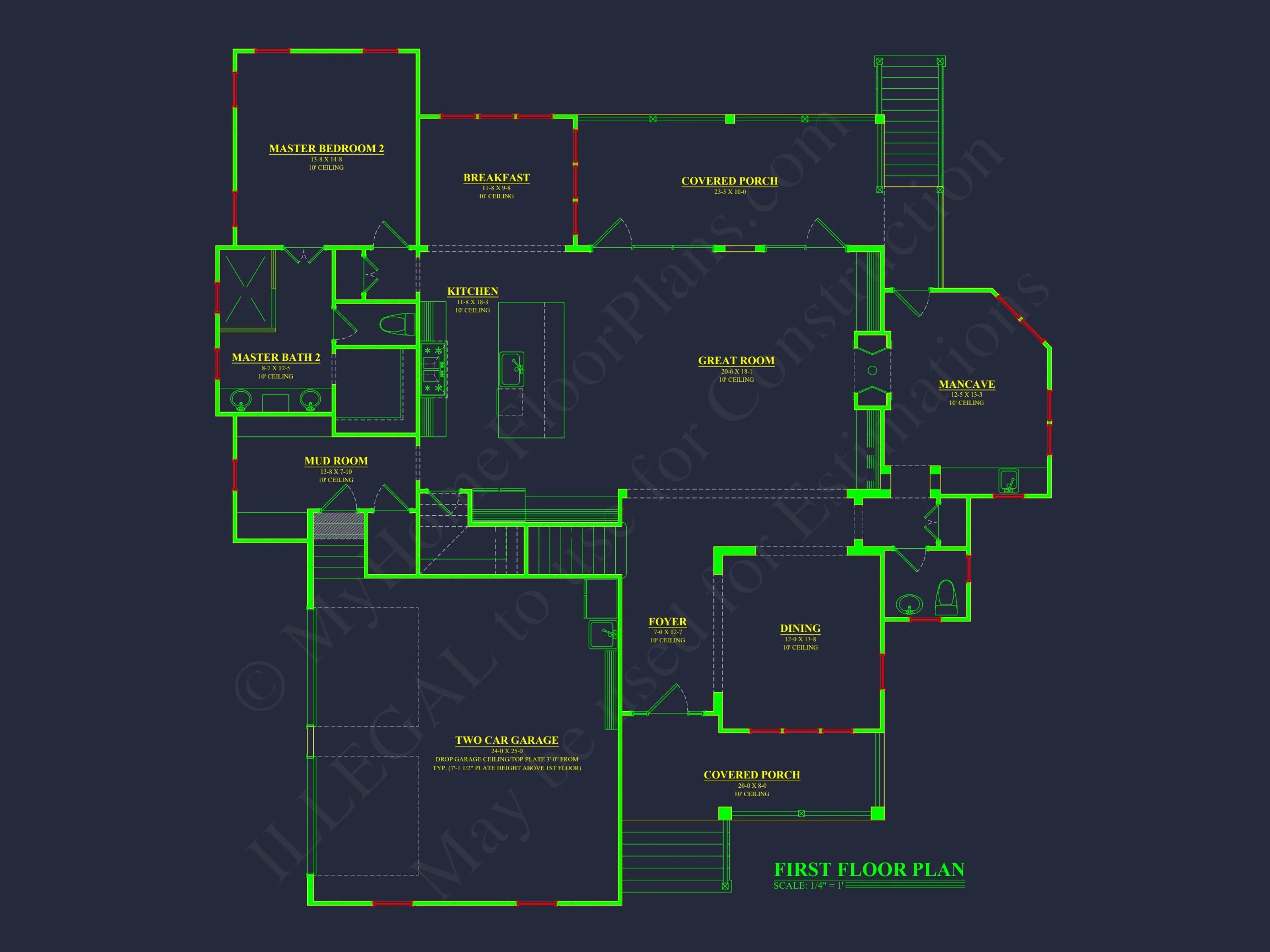 Craftsman Floor Plan with 4 Beds, Open Design & Great Features