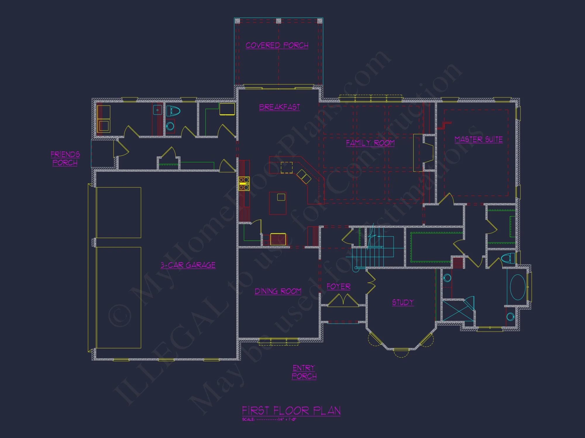 Elegant house Floor Plan with CAD Architecture and Designs