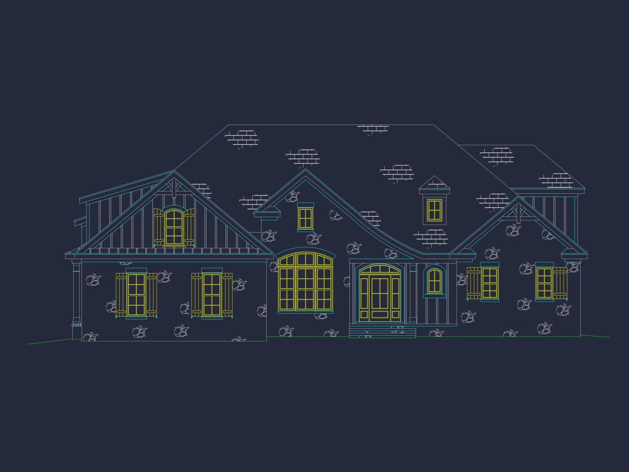 Custom house Blueprint with 4 Beds, 4.5 Baths, Open Floor Plan Designs