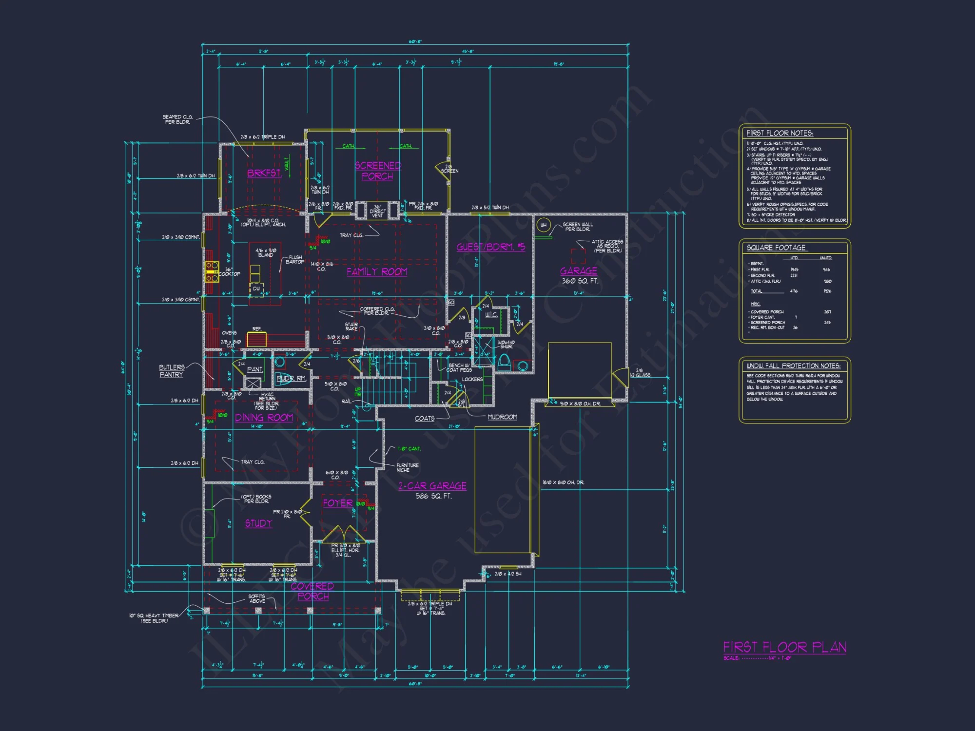 Custom Colonial house Plan with CAD Designs and Blueprints