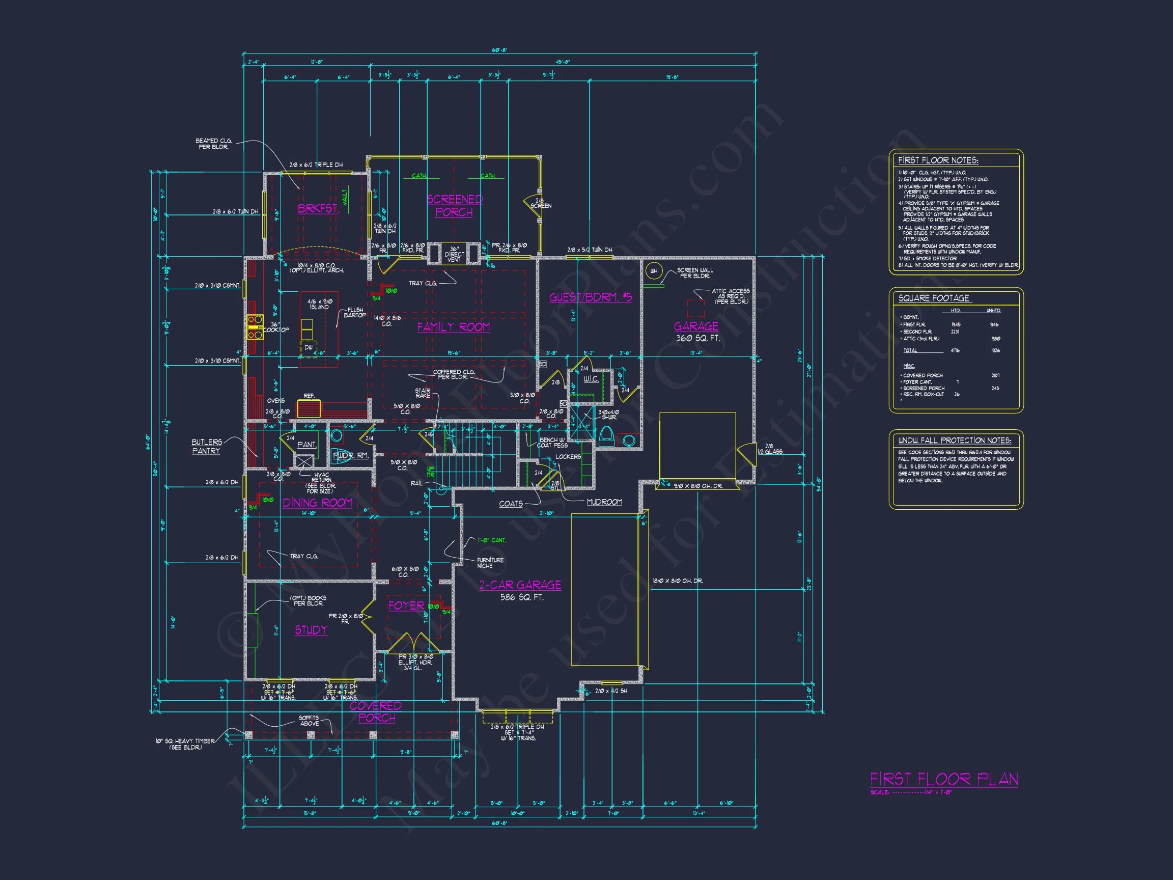 Custom Colonial house Plan with CAD Designs and Blueprints