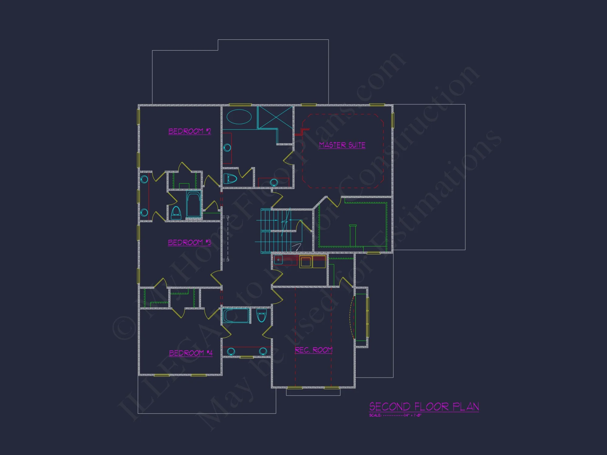 Custom Colonial house Plan with CAD Designs and Blueprints