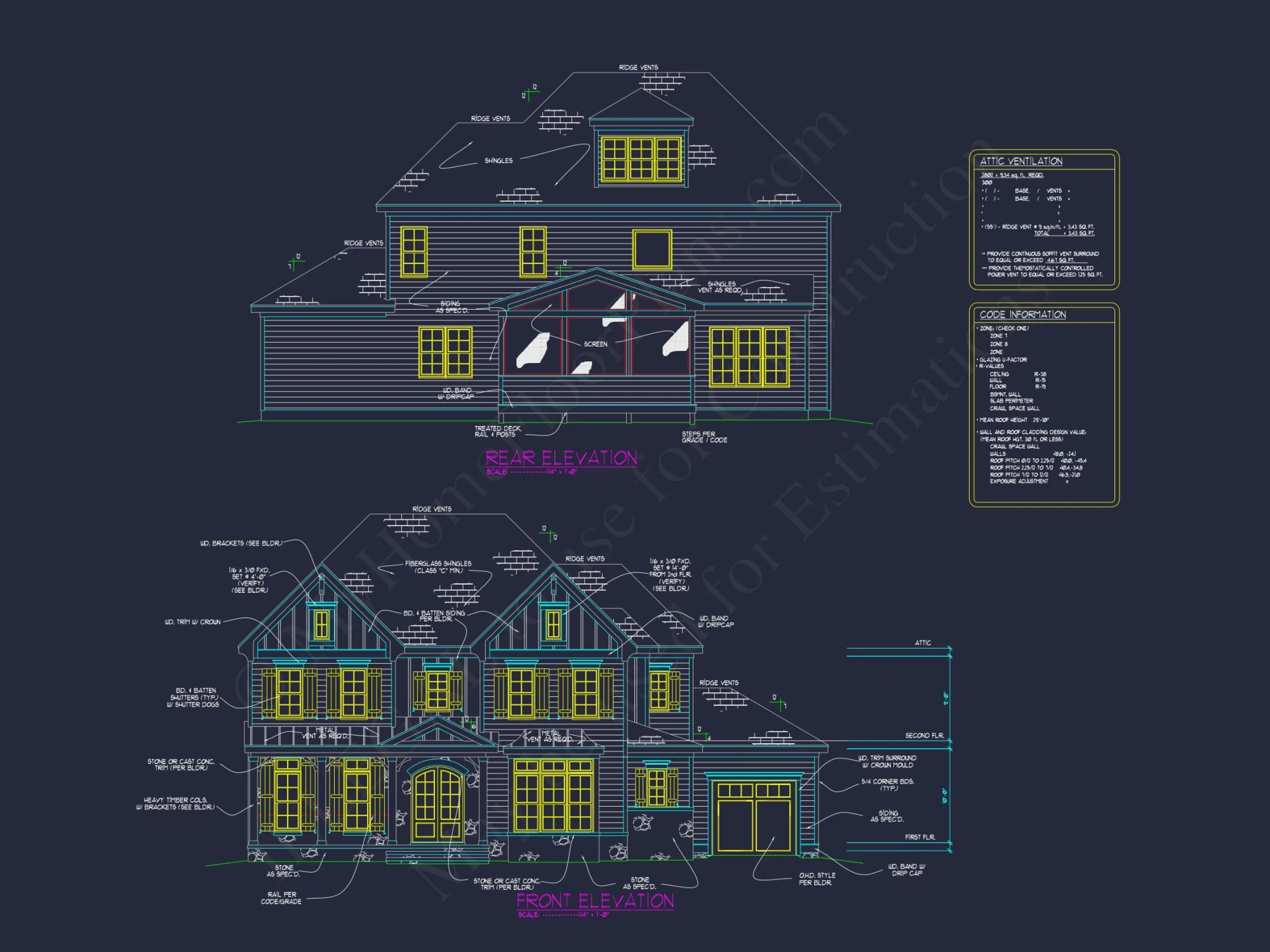 Custom Colonial house Plan with CAD Designs and Blueprints