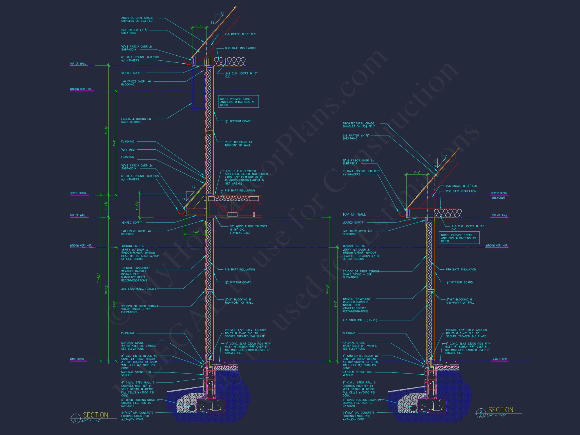 2-Story Floor Plan Blueprint