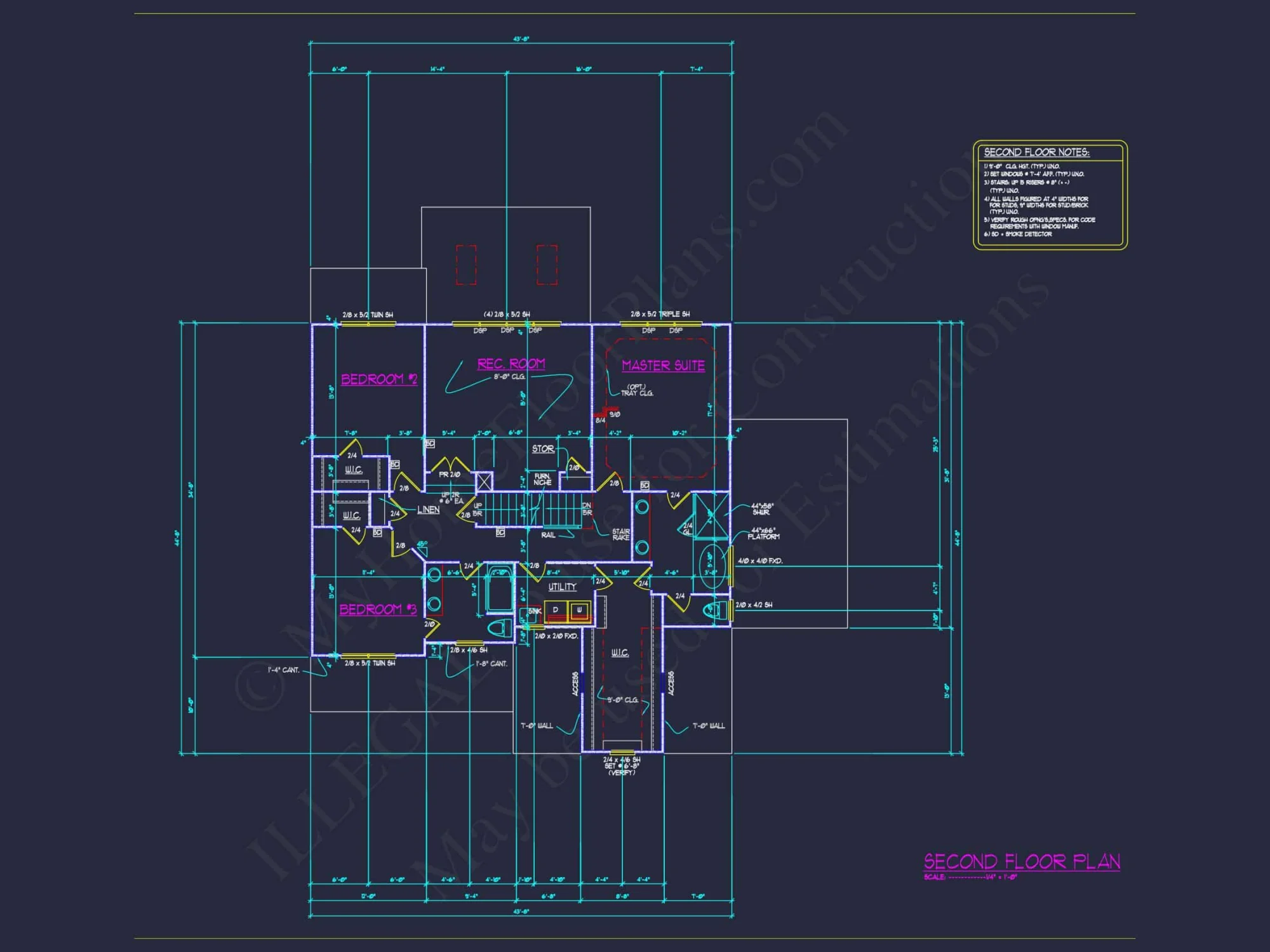 Beautiful CAD house Design with 5 Bedrooms and 2.5 Stories