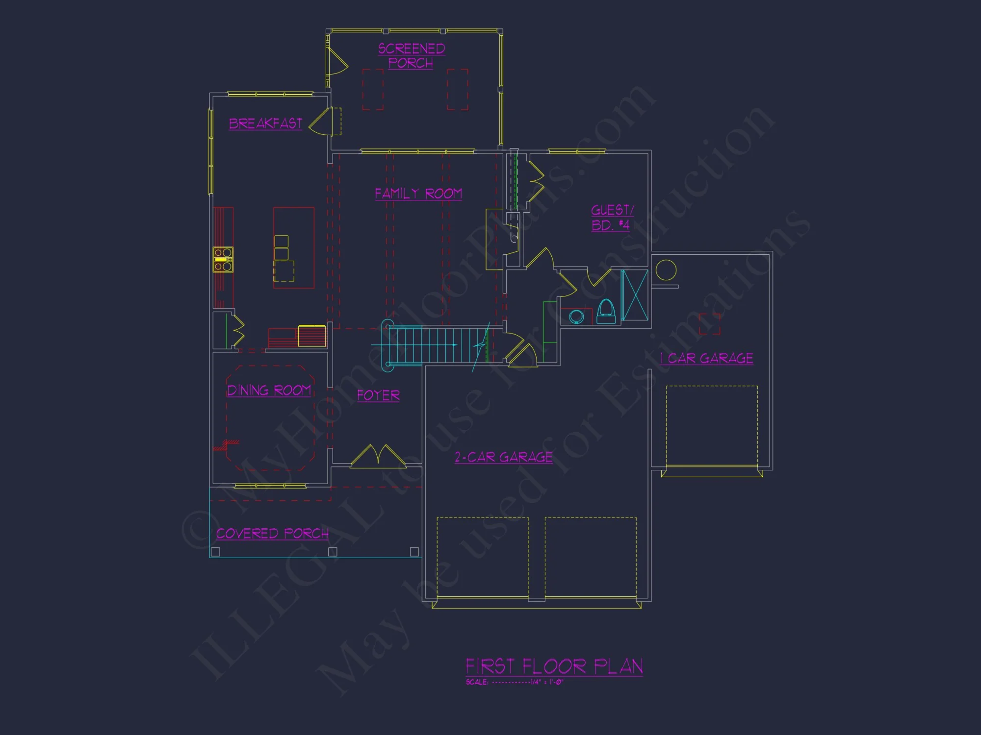 Beautiful CAD house Design with 5 Bedrooms and 2.5 Stories