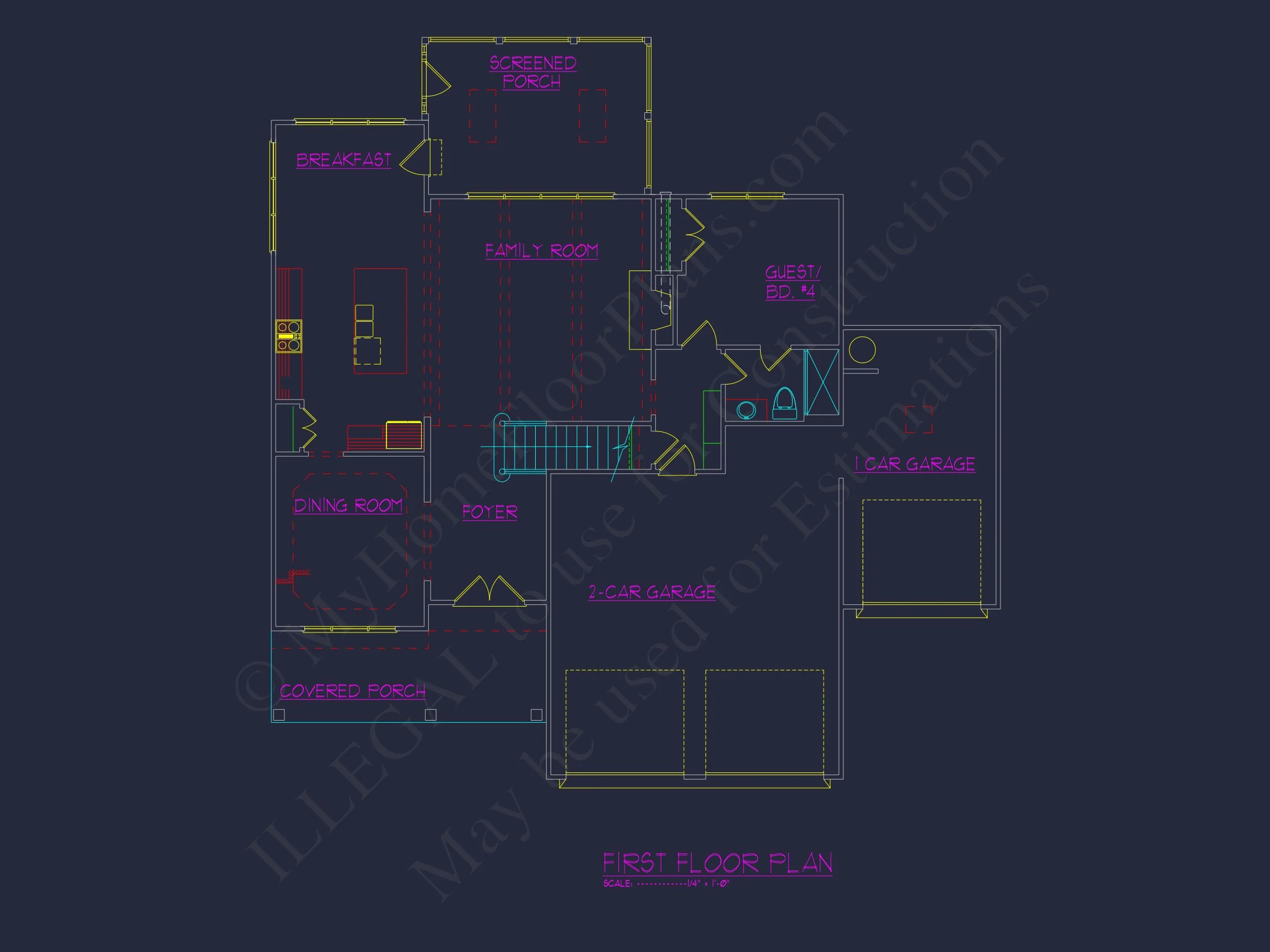 Beautiful CAD house Design with 5 Bedrooms and 2.5 Stories