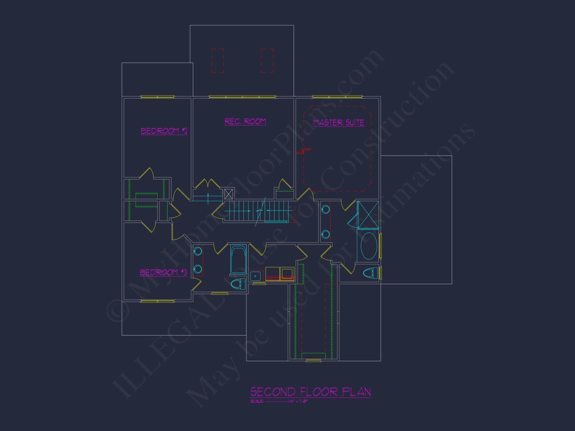 Beautiful CAD house Design with 5 Bedrooms and 2.5 Stories