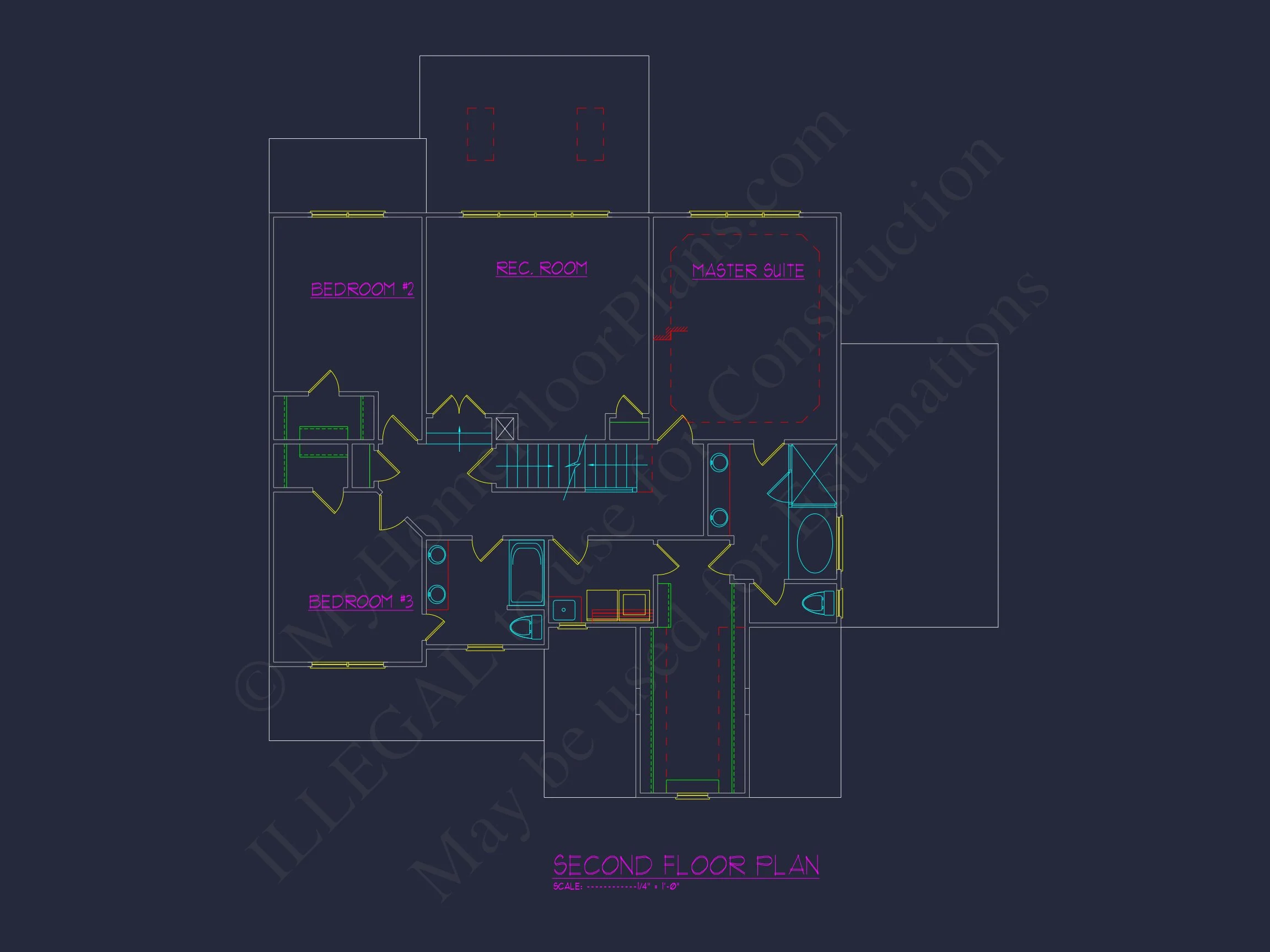Beautiful CAD house Design with 5 Bedrooms and 2.5 Stories