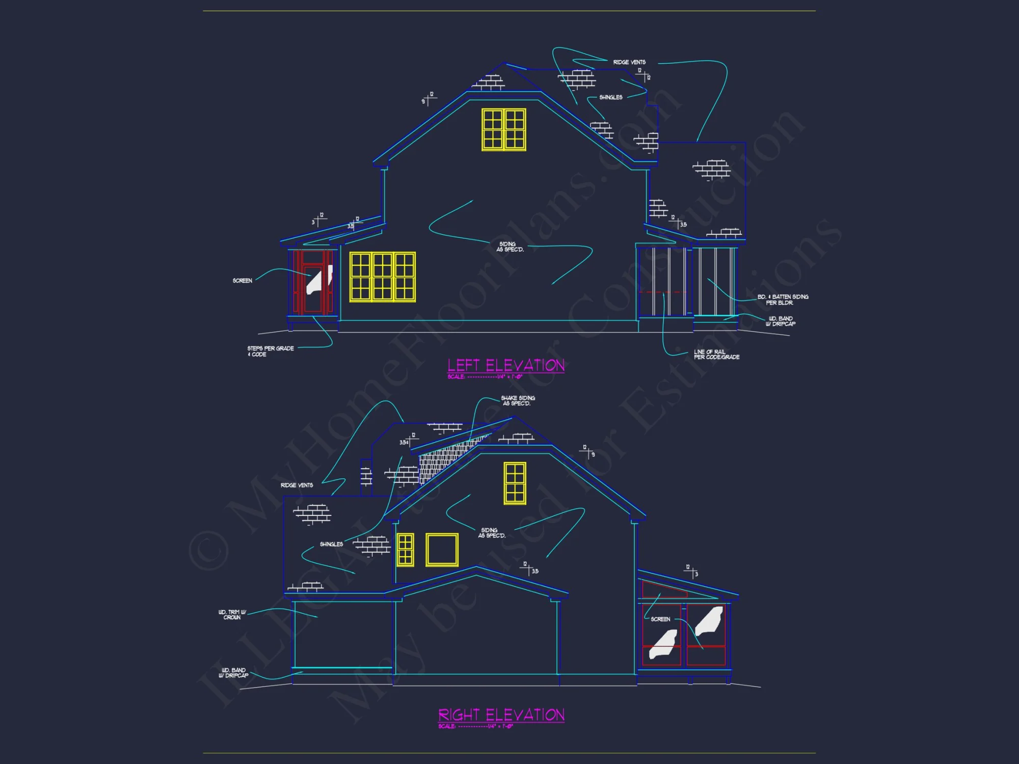 Beautiful CAD house Design with 5 Bedrooms and 2.5 Stories