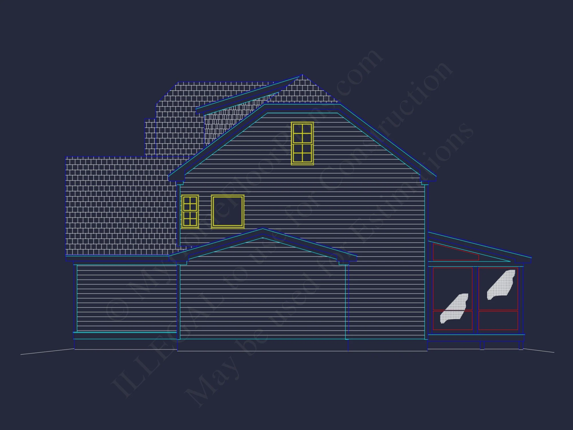 Beautiful CAD house Design with 5 Bedrooms and 2.5 Stories