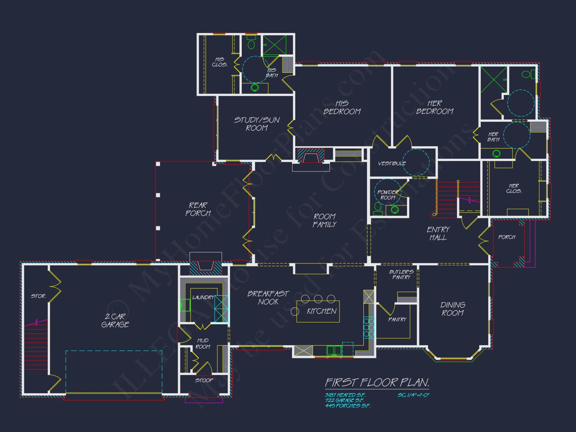 Colonial Revival house Plan - Beautiful Floor Plan & Designs