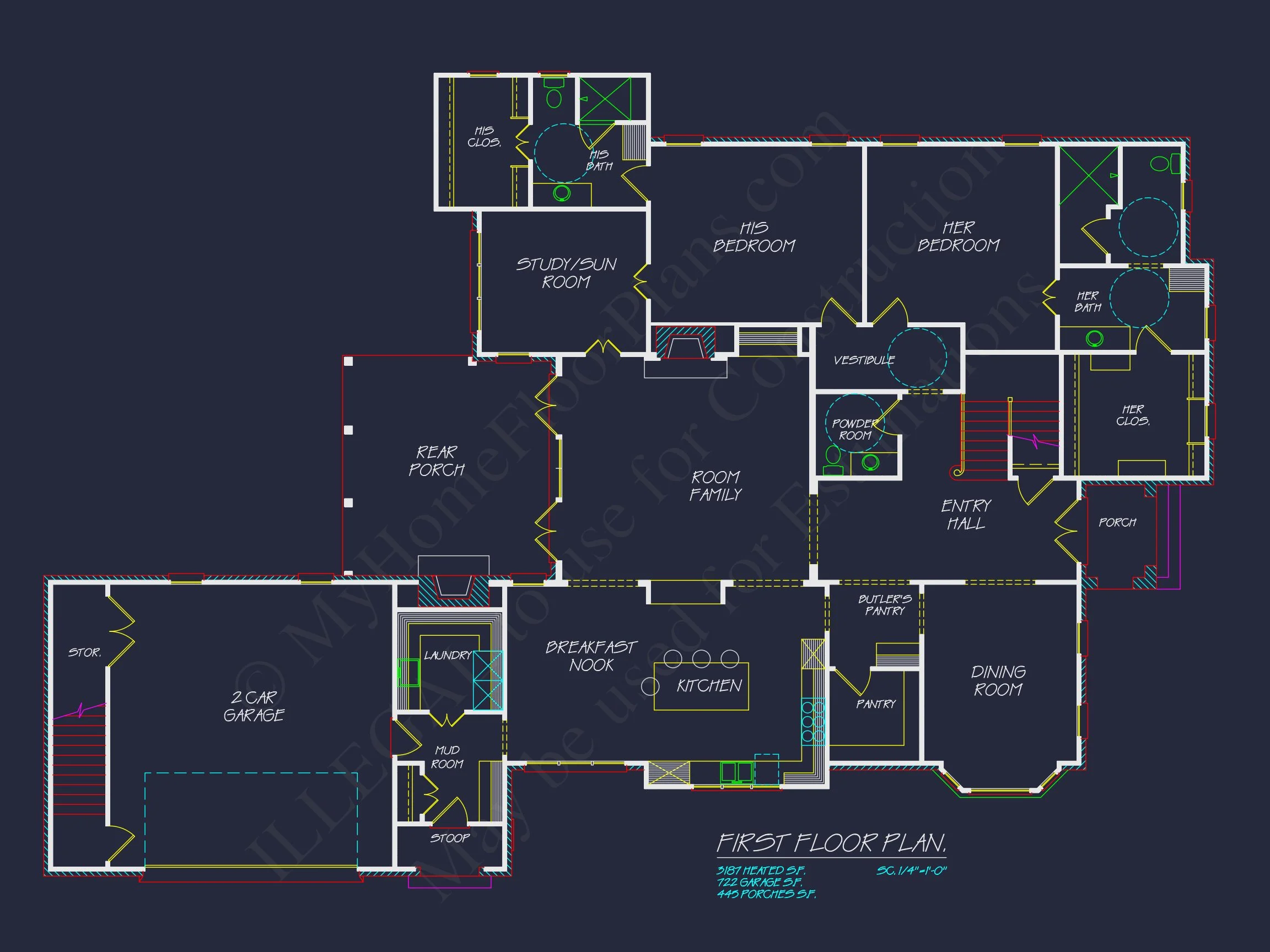 Colonial Revival house Plan - Beautiful Floor Plan & Designs
