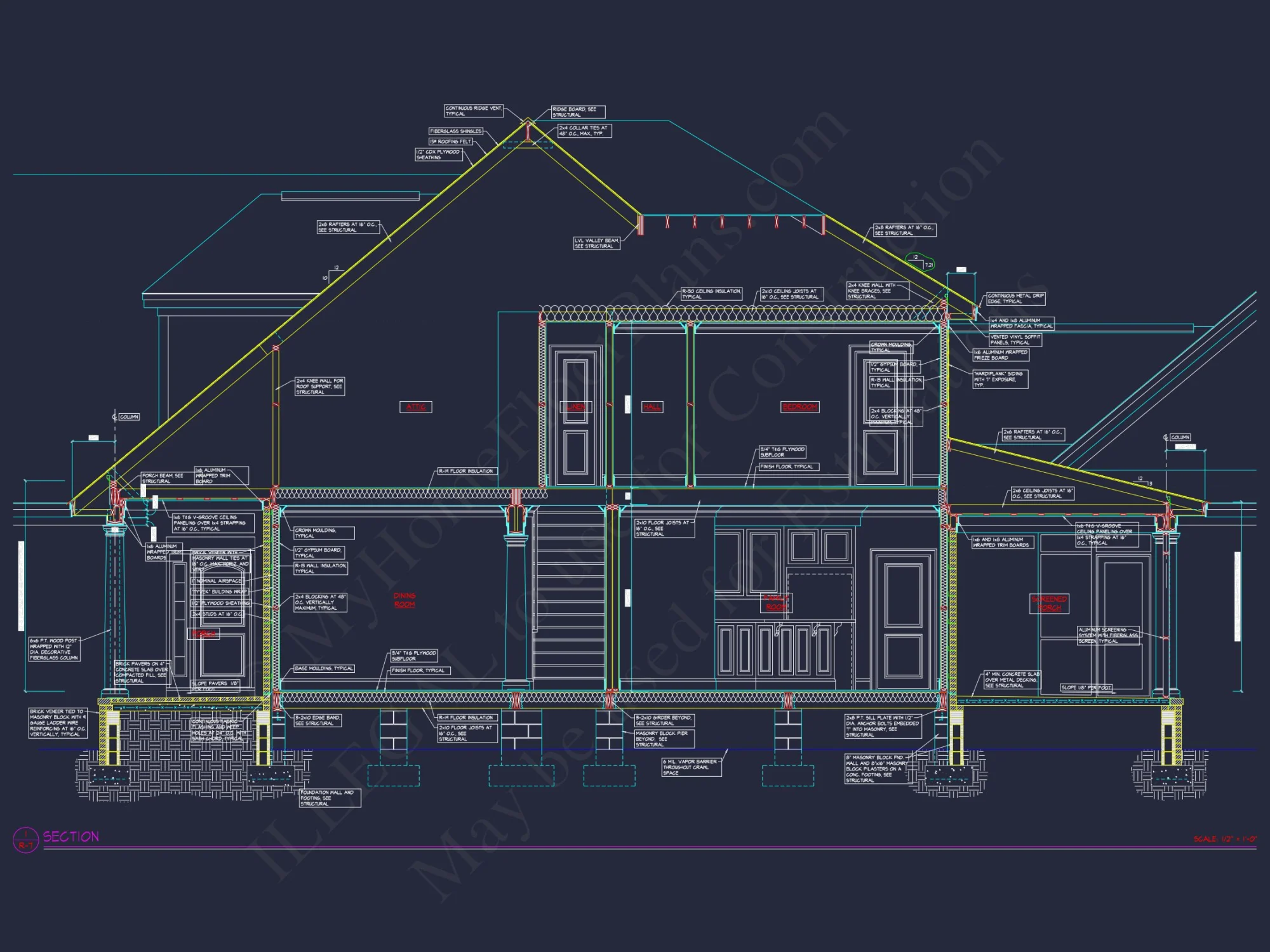 Elegant house Floor Plan: Blueprint Designs with CAD Architecture