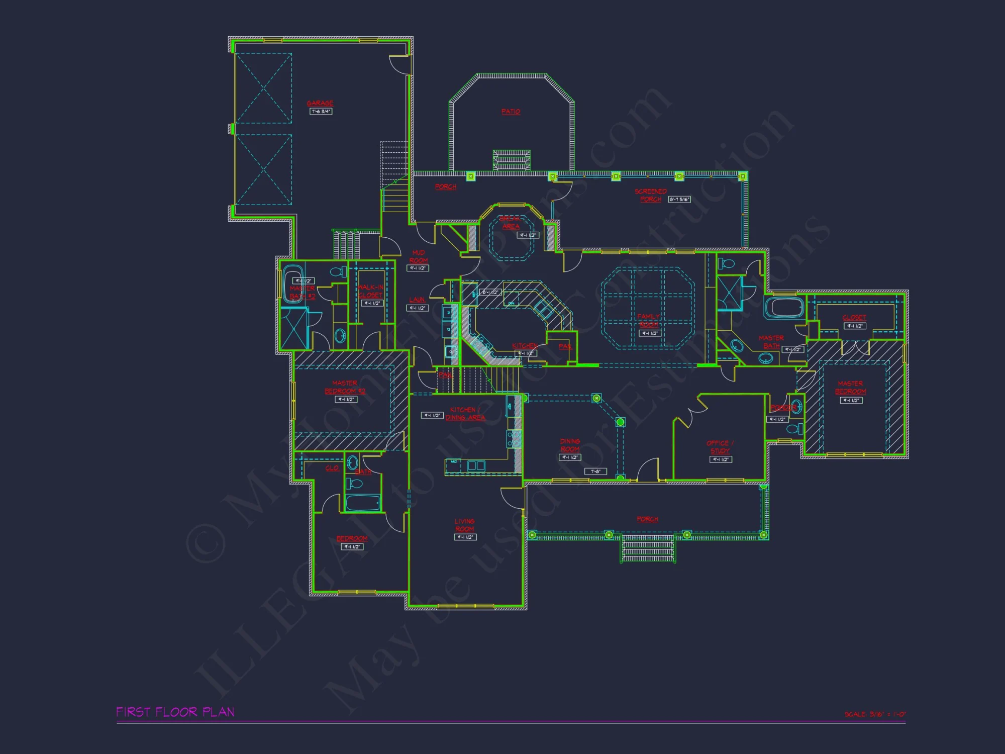 Elegant house Floor Plan: Blueprint Designs with CAD Architecture