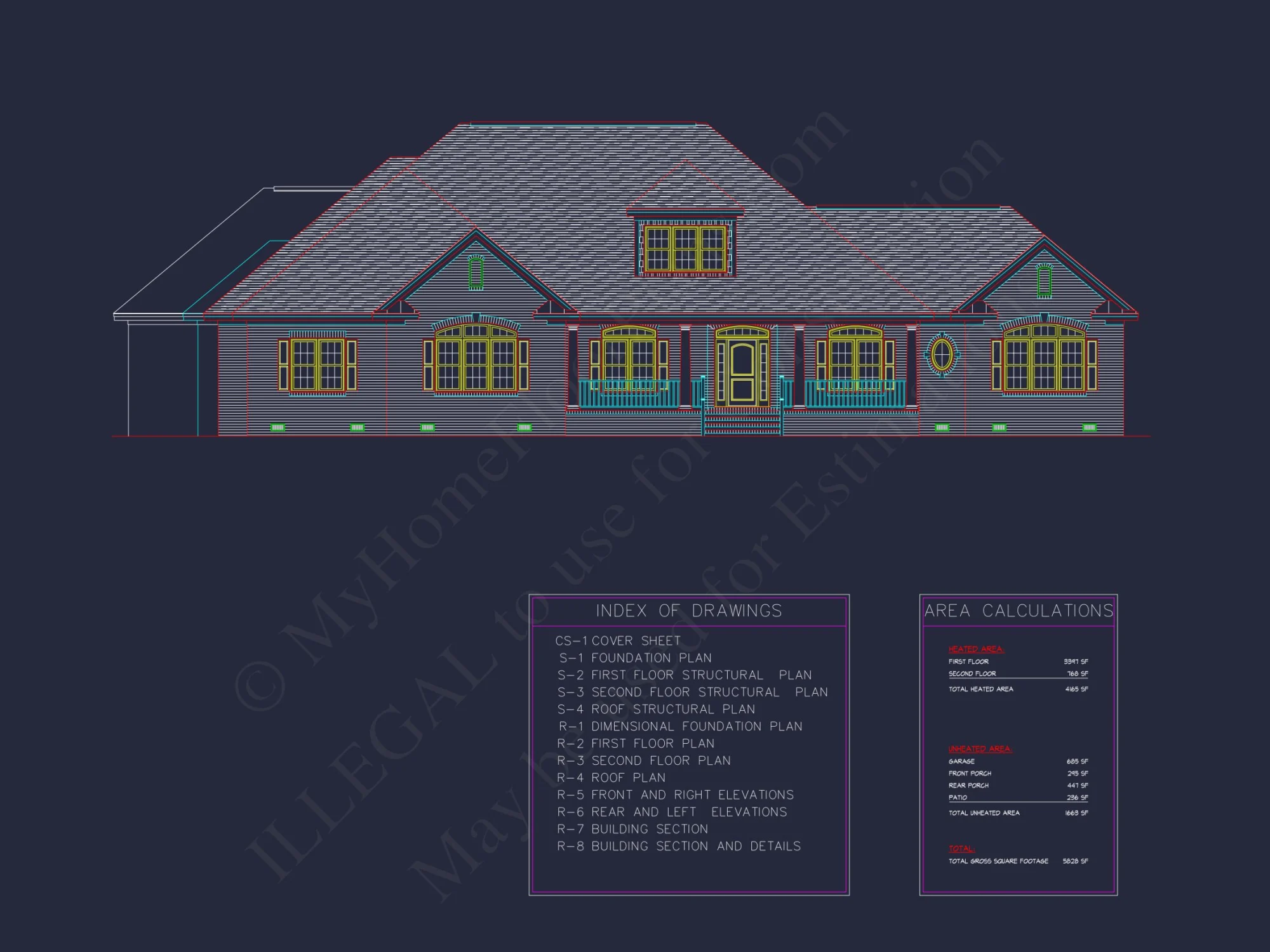Elegant house Floor Plan: Blueprint Designs with CAD Architecture