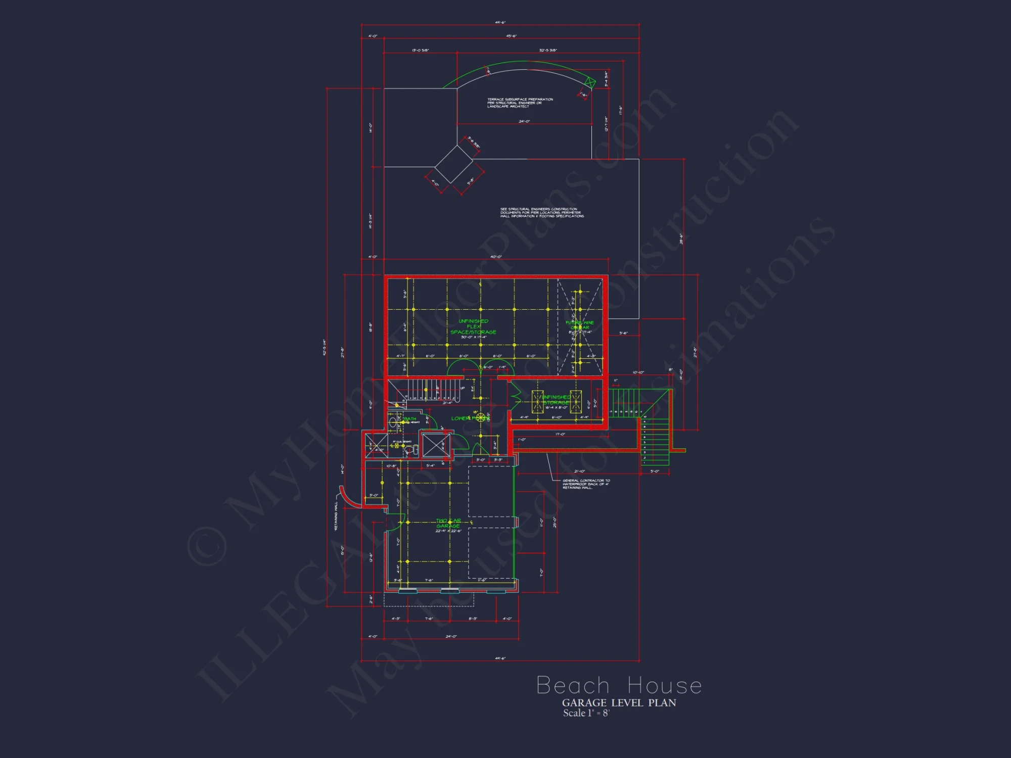 Beautiful Beach house Floor Plan with CAD Designs & Blueprint