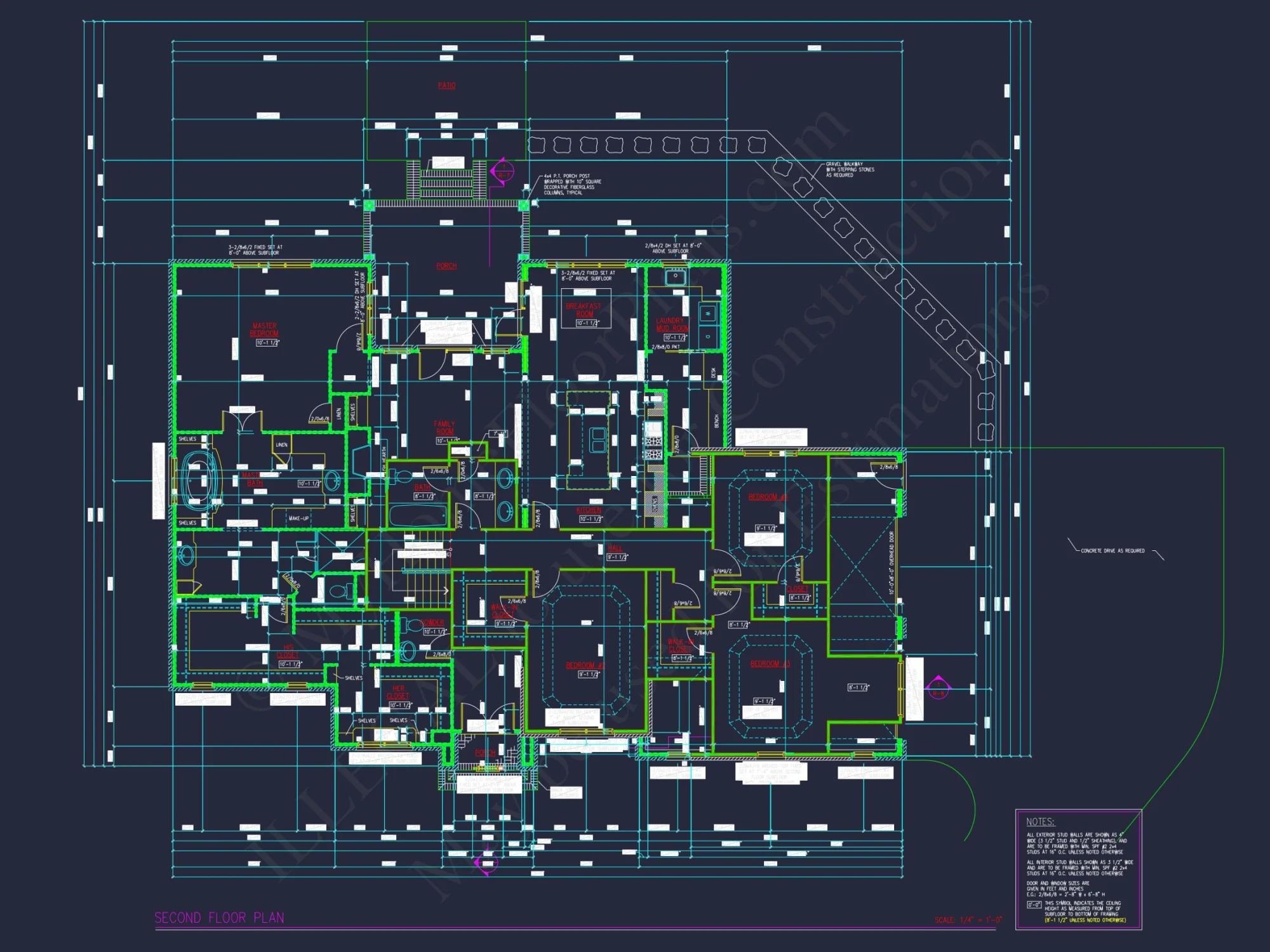 Stunning house Floor Plan with CAD Blueprints and 2-Story Design