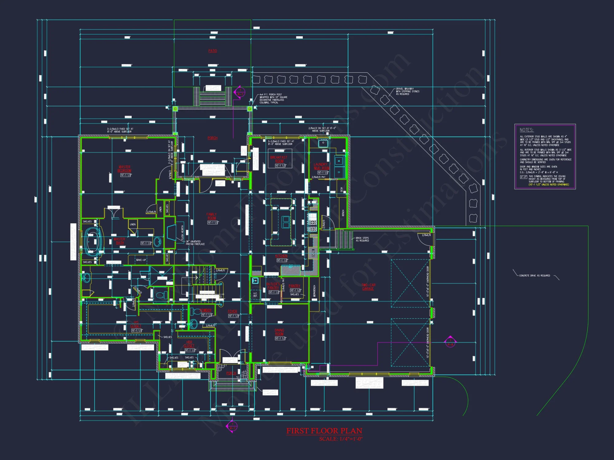 Stunning house Floor Plan with CAD Blueprints and 2-Story Design