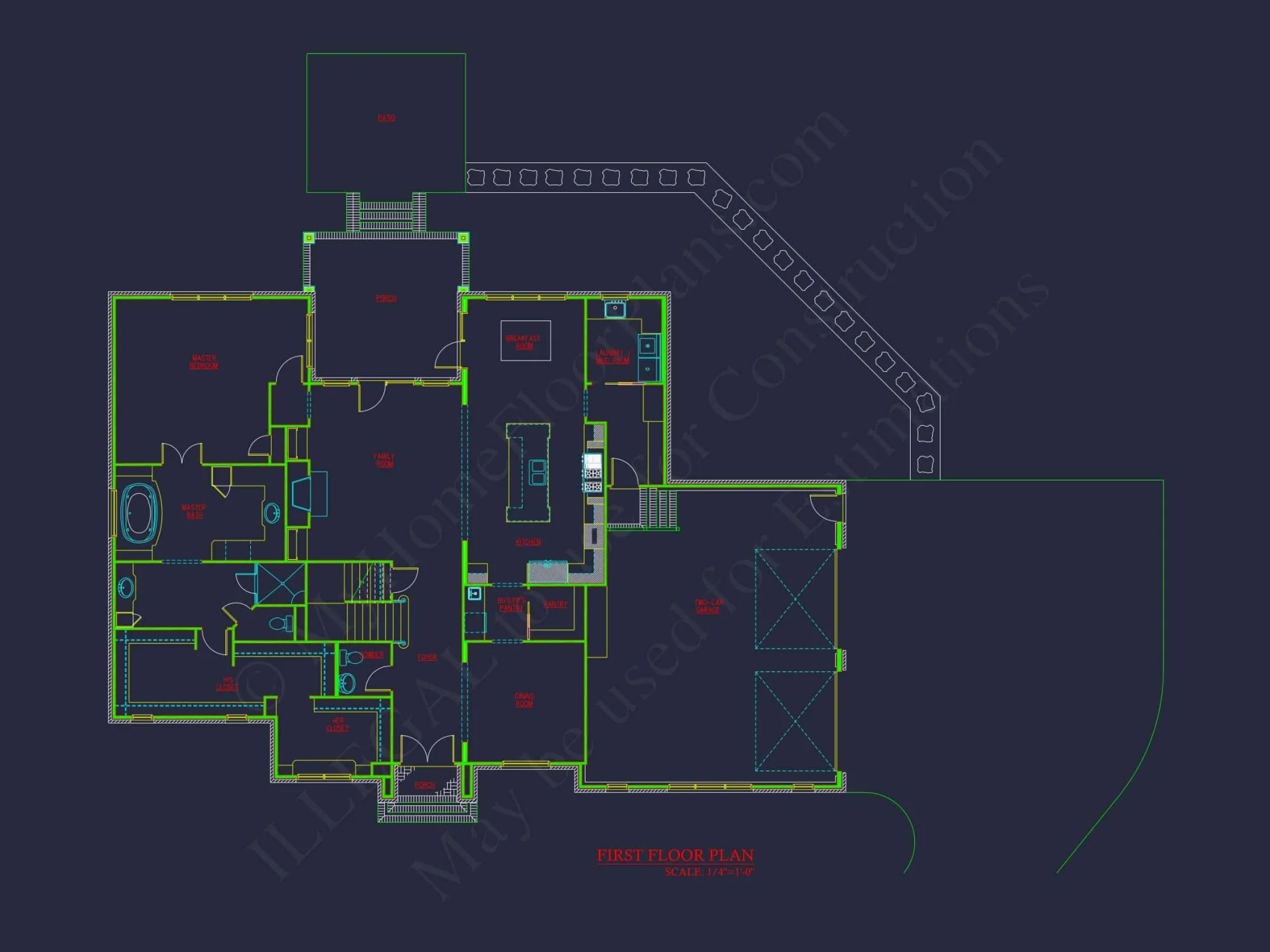 Stunning house Floor Plan with CAD Blueprints and 2-Story Design