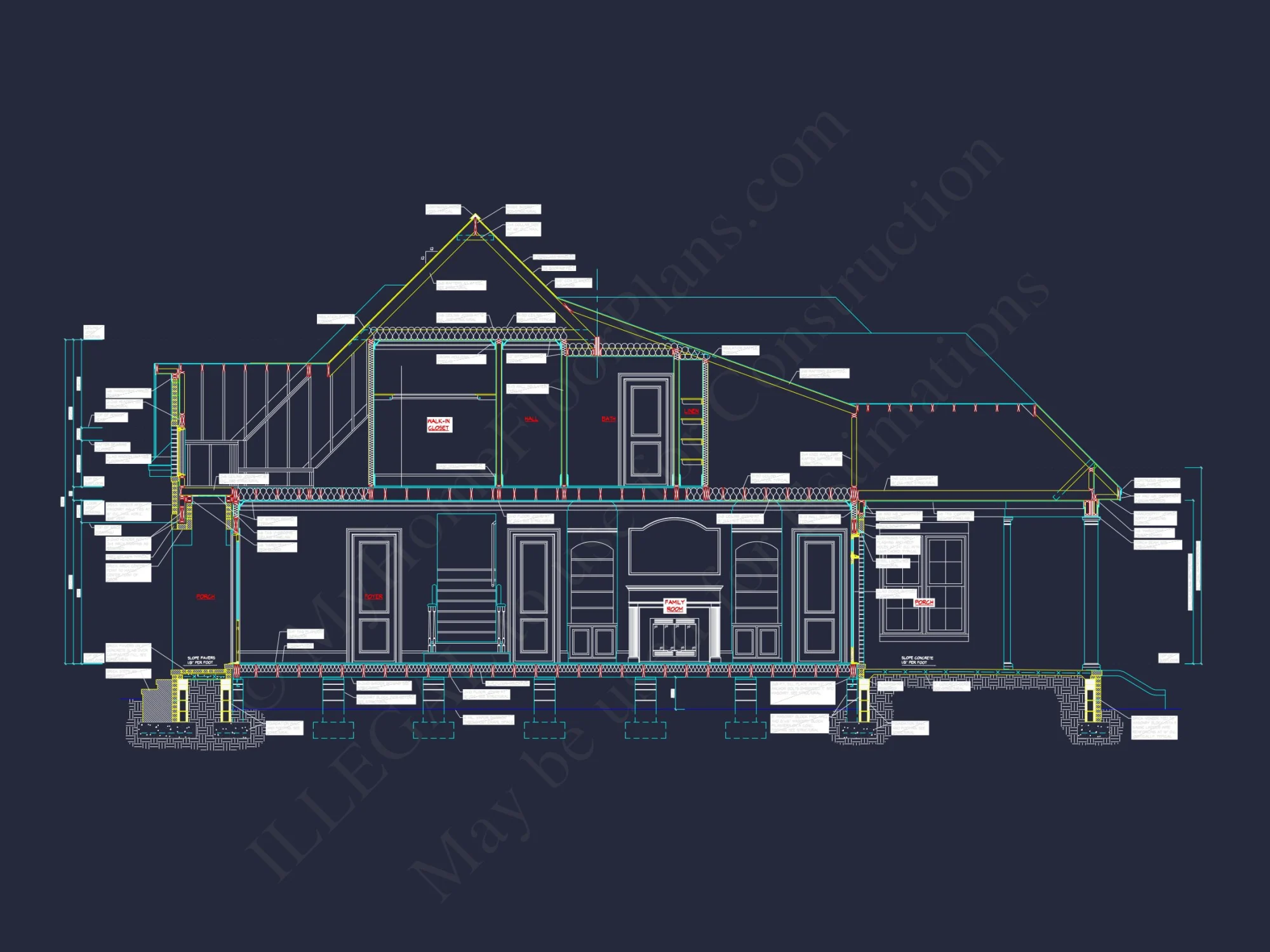 Stunning house Floor Plan with CAD Blueprints and 2-Story Design