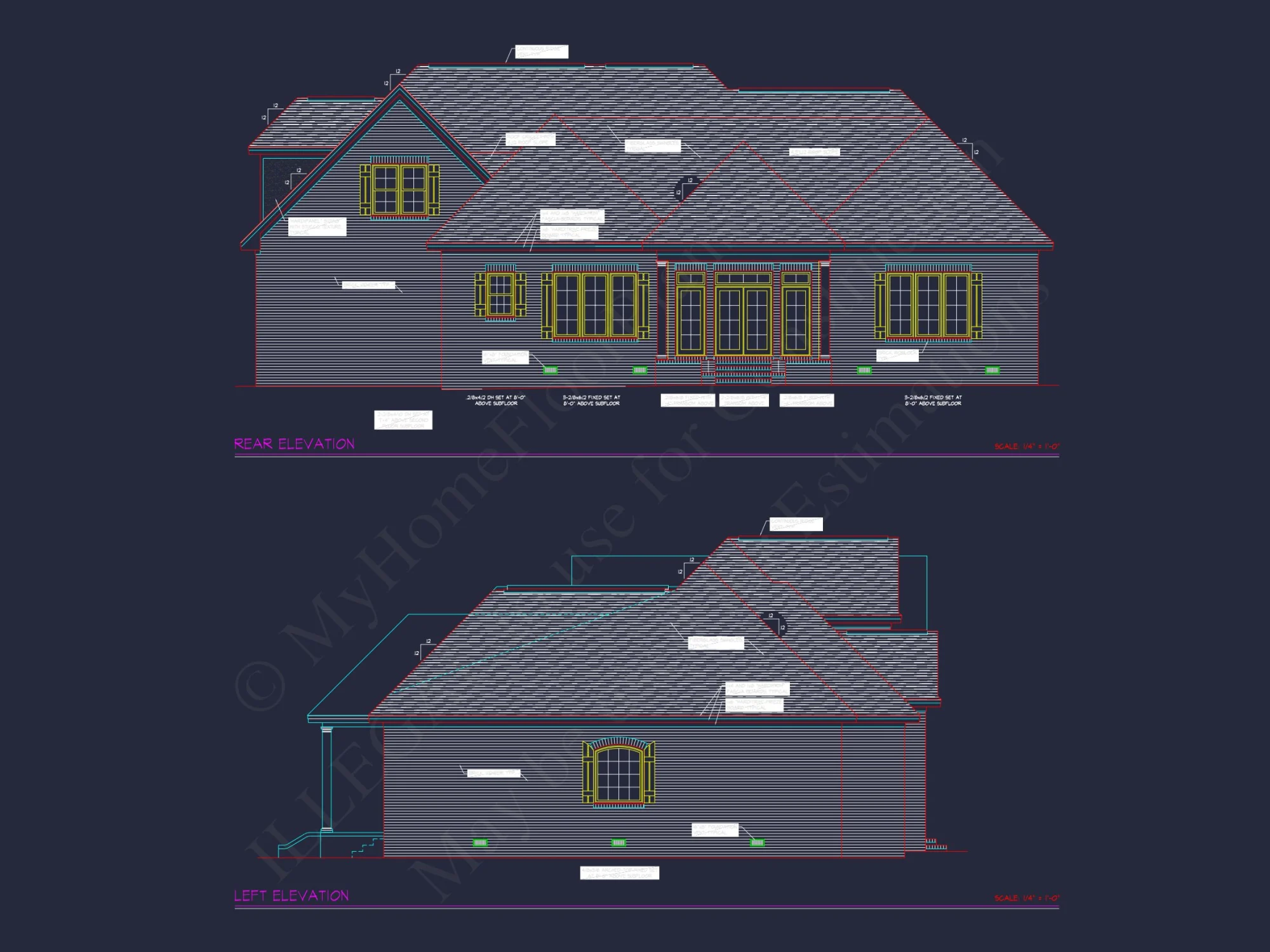 Stunning house Floor Plan with CAD Blueprints and 2-Story Design