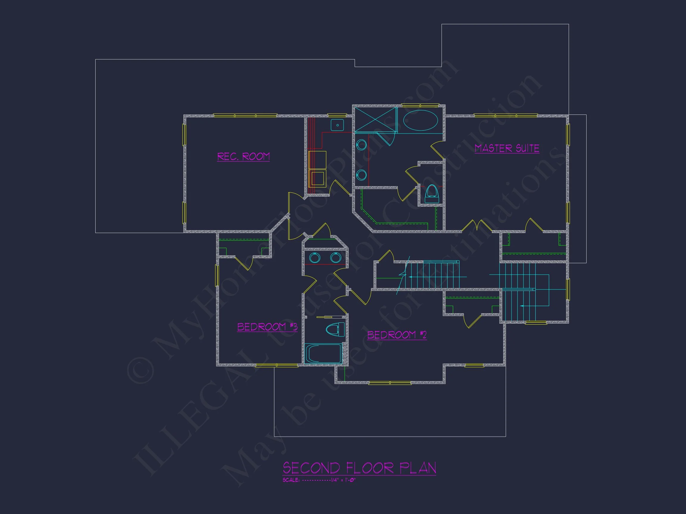 14-1434 HOUSE PLAN - Elegant 3-Floor House Plan with CAD Blueprint and Designs 5 Elegant 3-Floor house Plan with CAD Blueprint and Designs