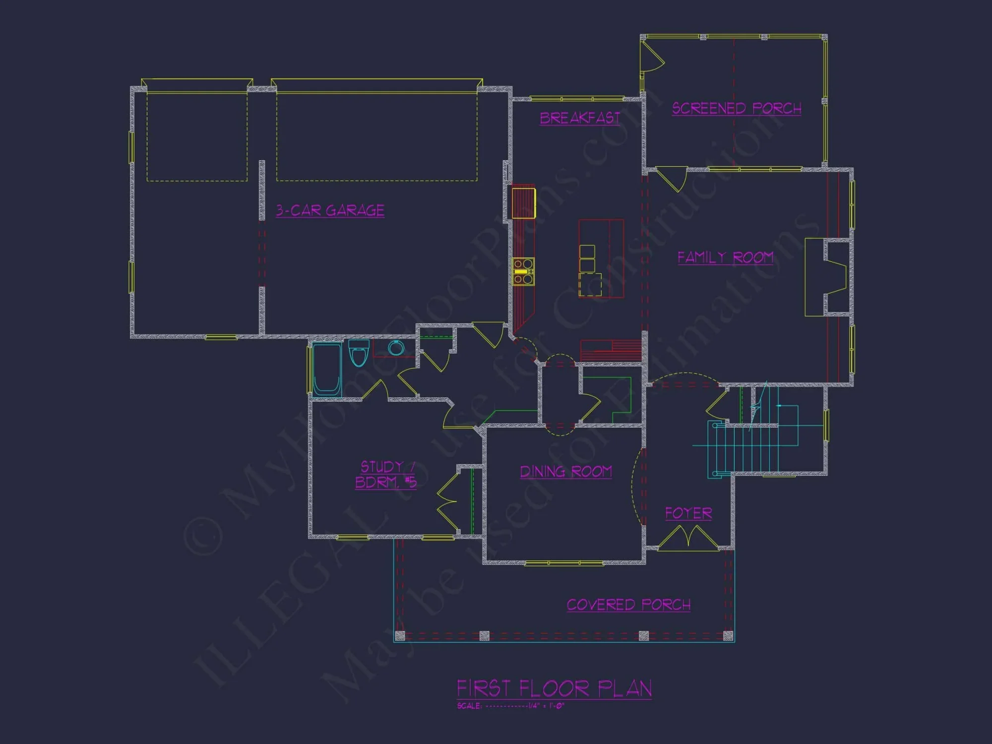 Elegant 3-Floor house Plan with CAD Blueprint and Designs