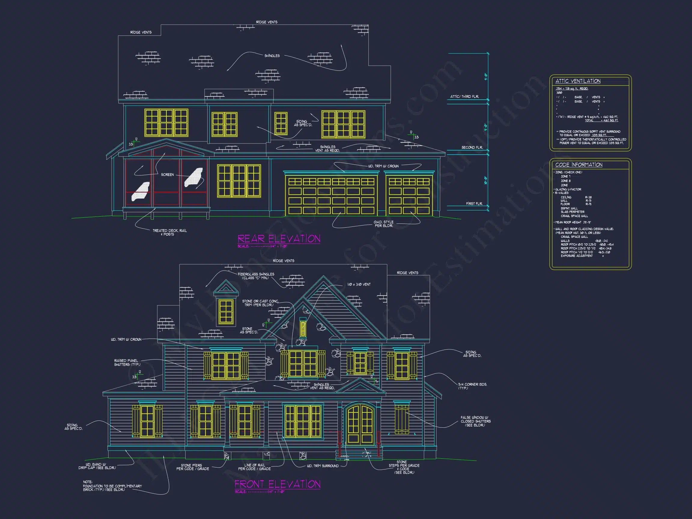 14-1434 HOUSE PLAN - Elegant 3-Floor House Plan with CAD Blueprint and Designs 2 Elegant 3-Floor house Plan with CAD Blueprint and Designs