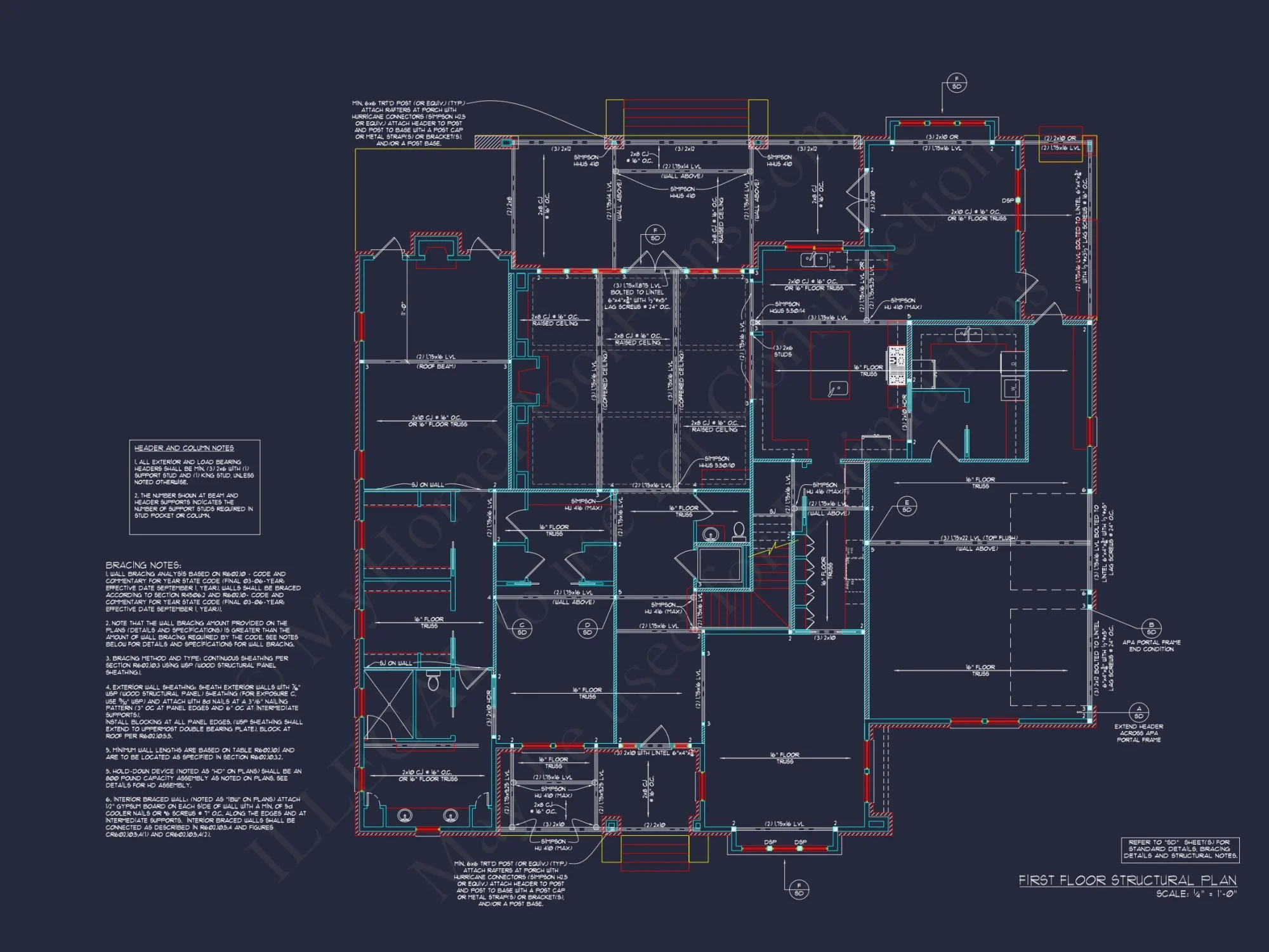 Modern Craftsman house Plan with Fireplace, 4 Bedrooms & Bonus