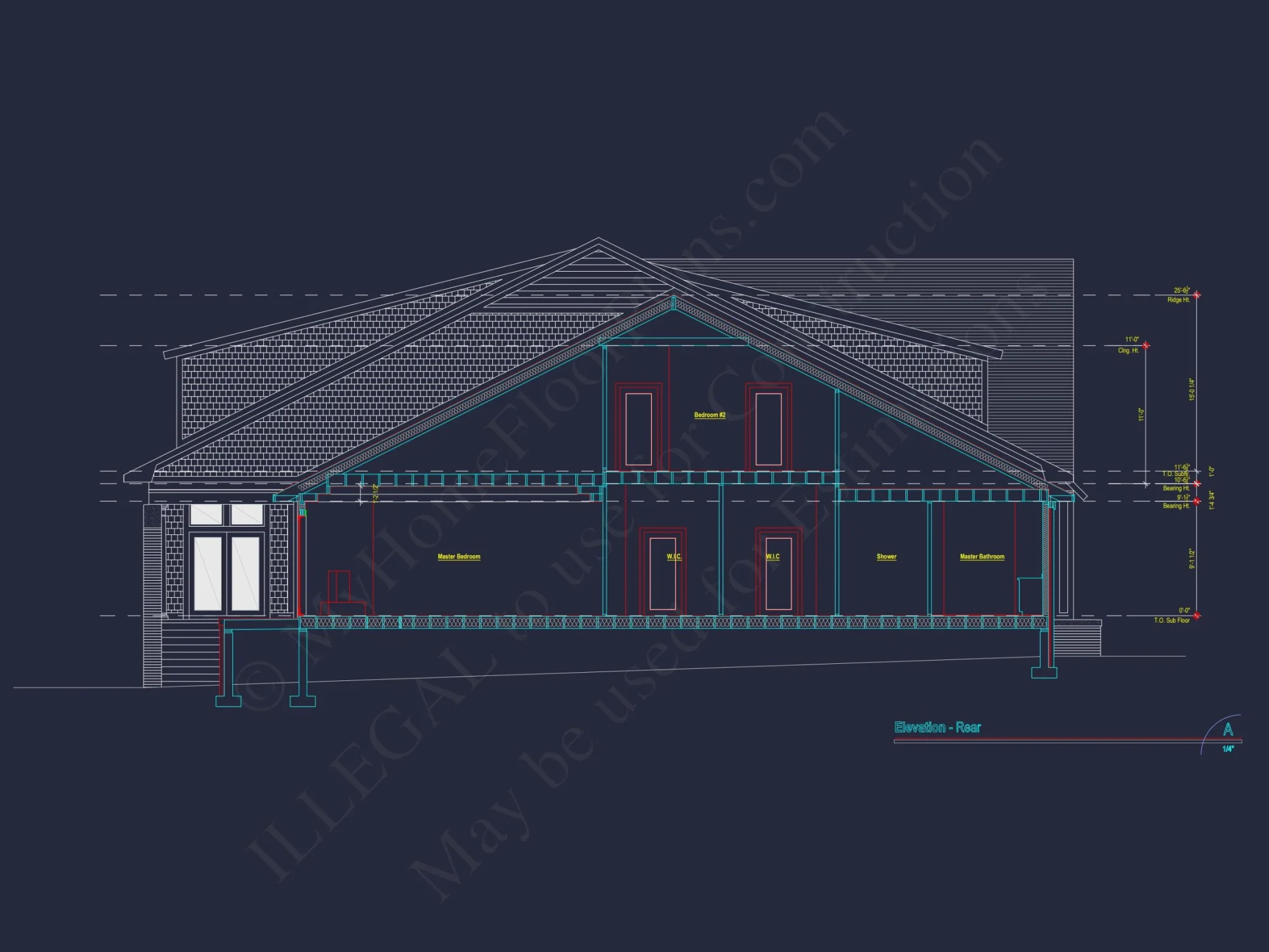 Modern Craftsman house Plan with Fireplace, 4 Bedrooms & Bonus