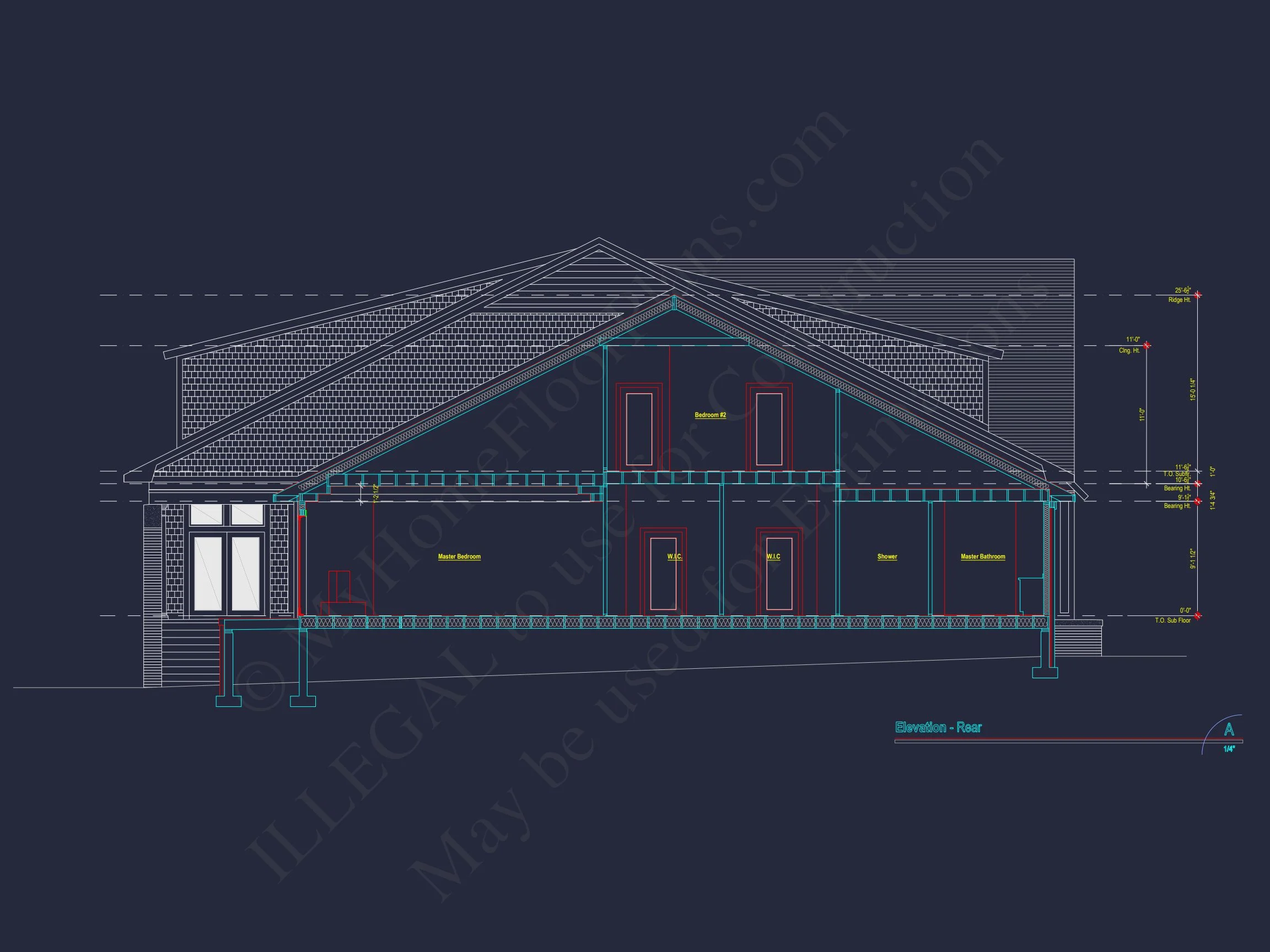 Modern Craftsman house Plan with Fireplace, 4 Bedrooms & Bonus