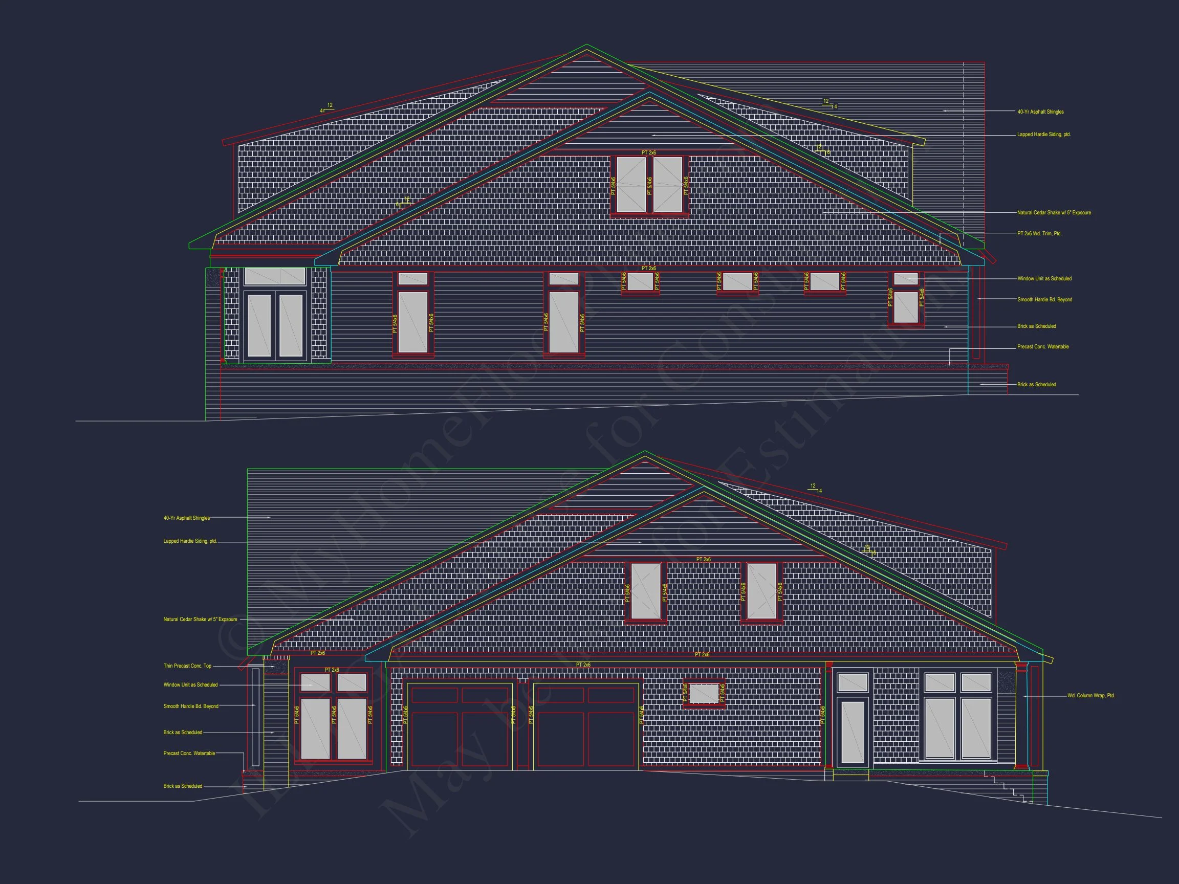 Modern Craftsman house Plan with Fireplace, 4 Bedrooms & Bonus