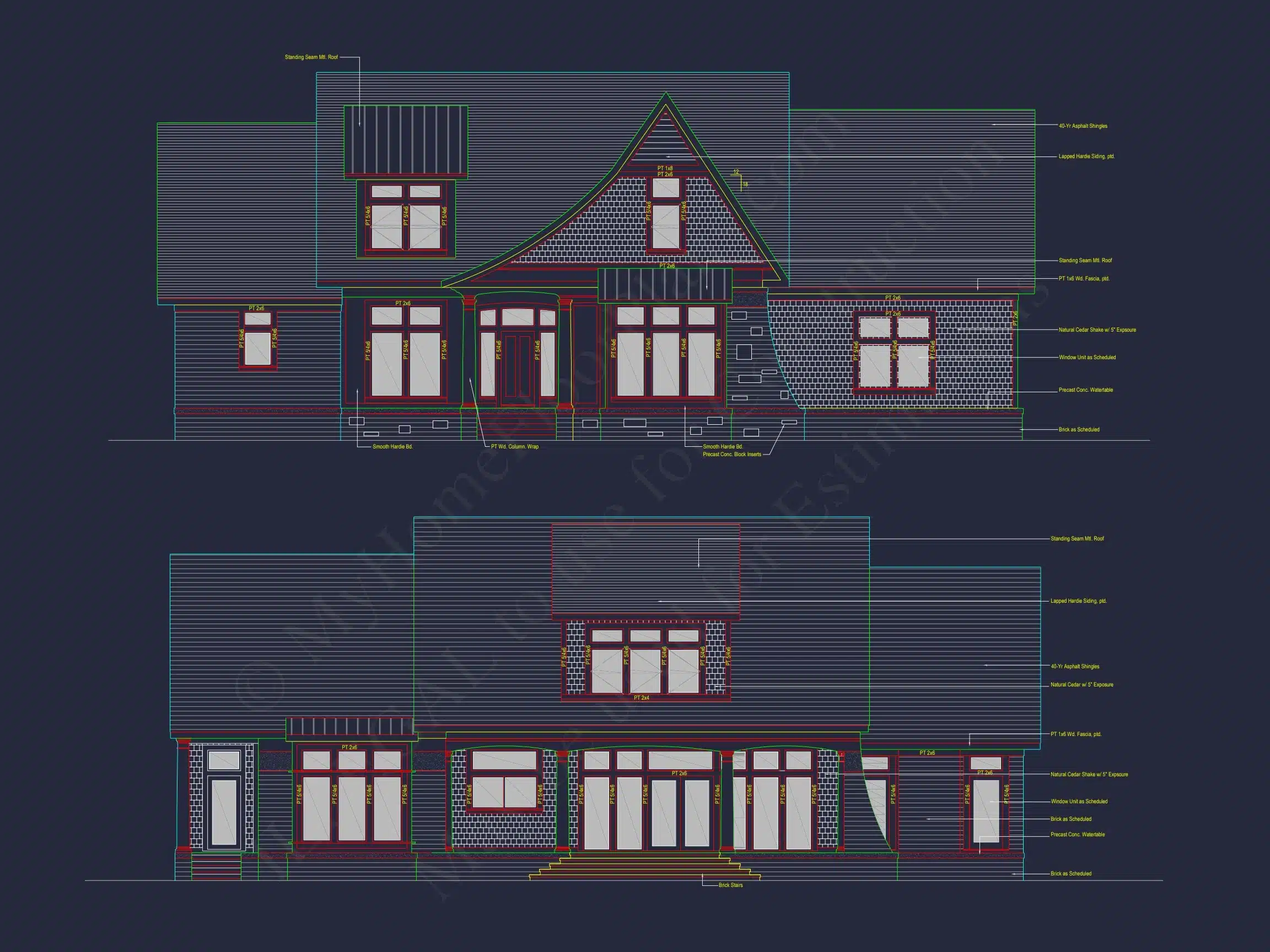 Modern Craftsman house Plan with Fireplace, 4 Bedrooms & Bonus