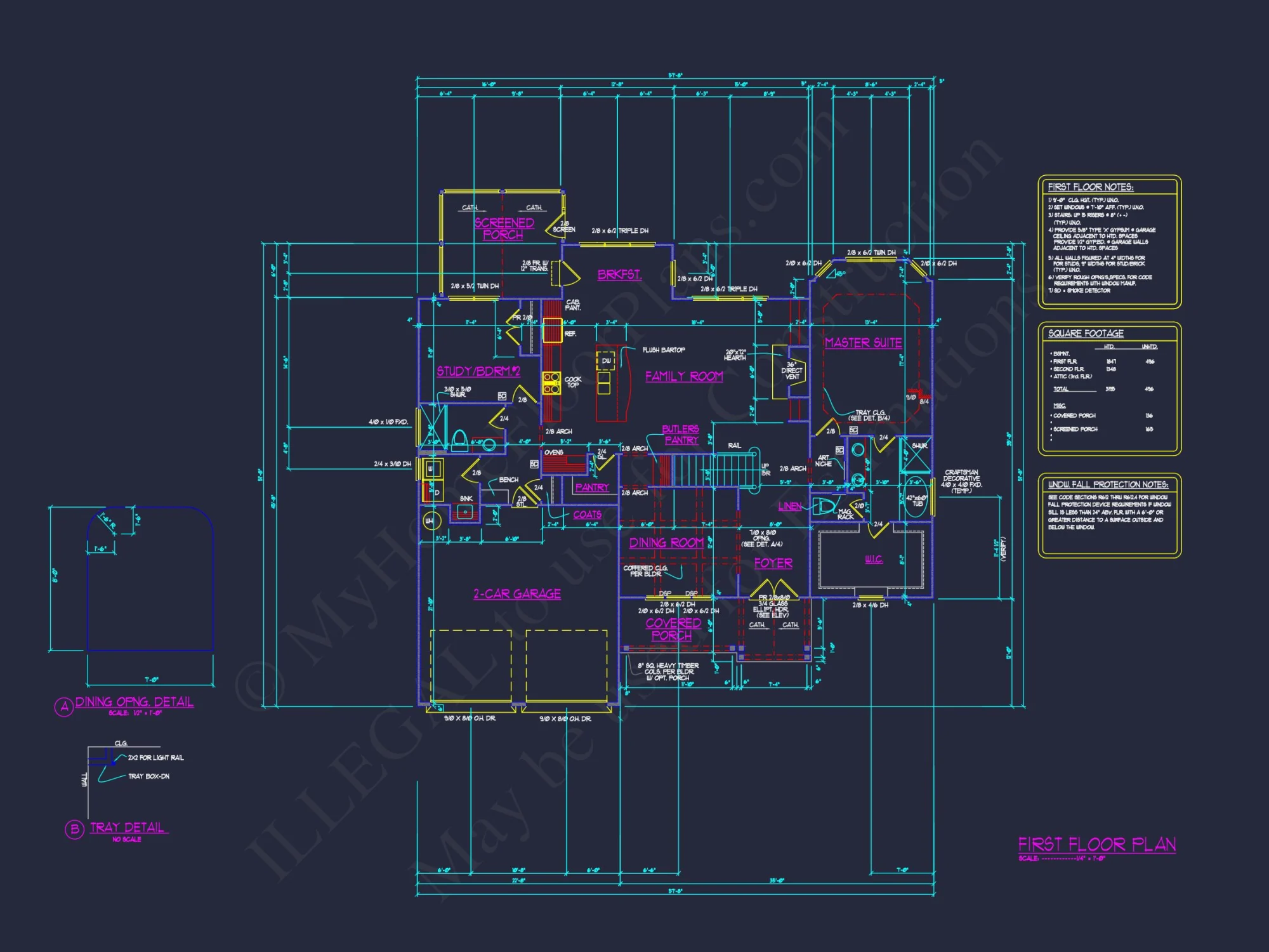 Elegant Craftsman house Plan, Floor Plan, and CAD Architecture