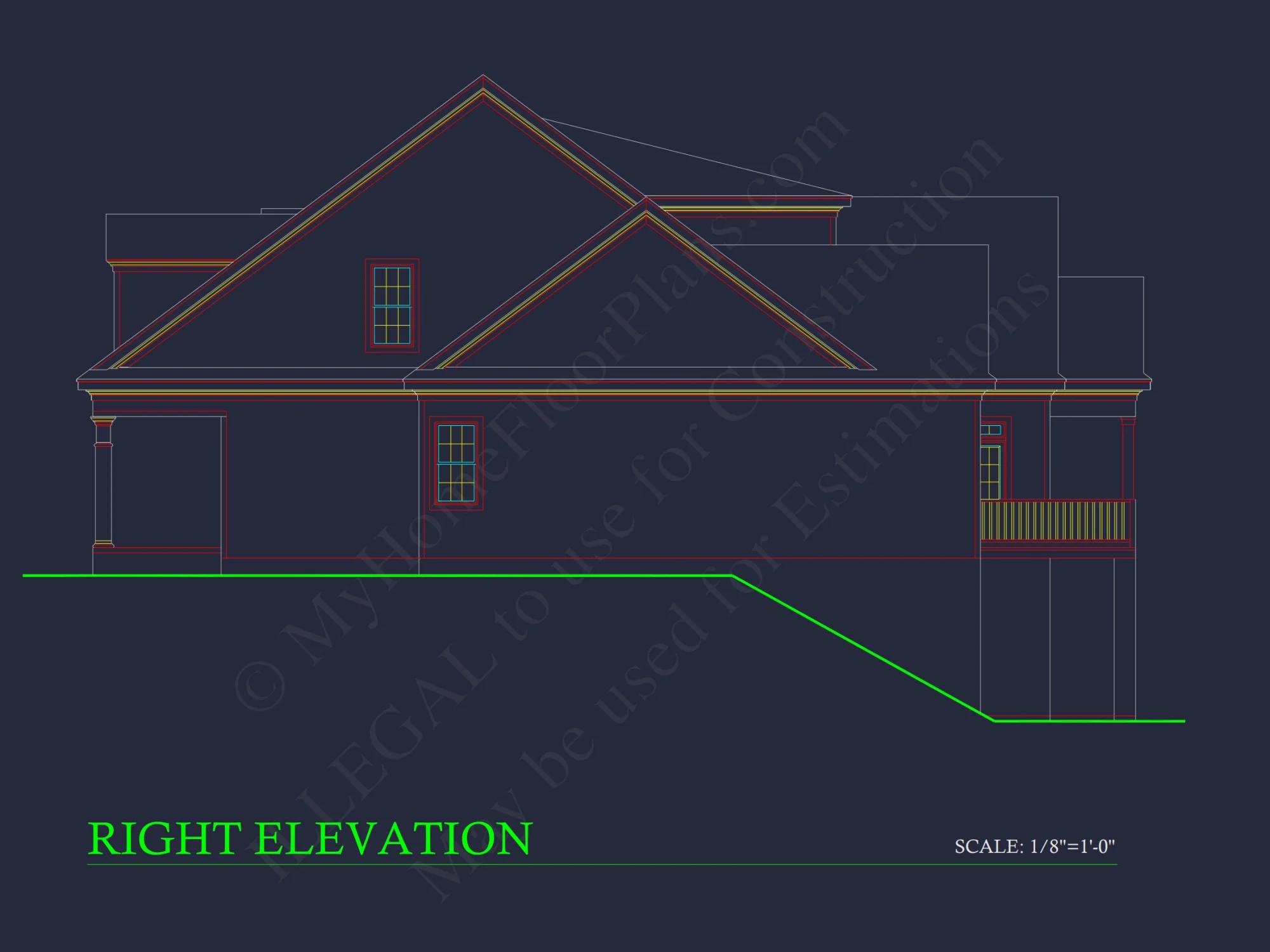Elegant house CAD Floor Plan: Spacious 4-Bedroom Design