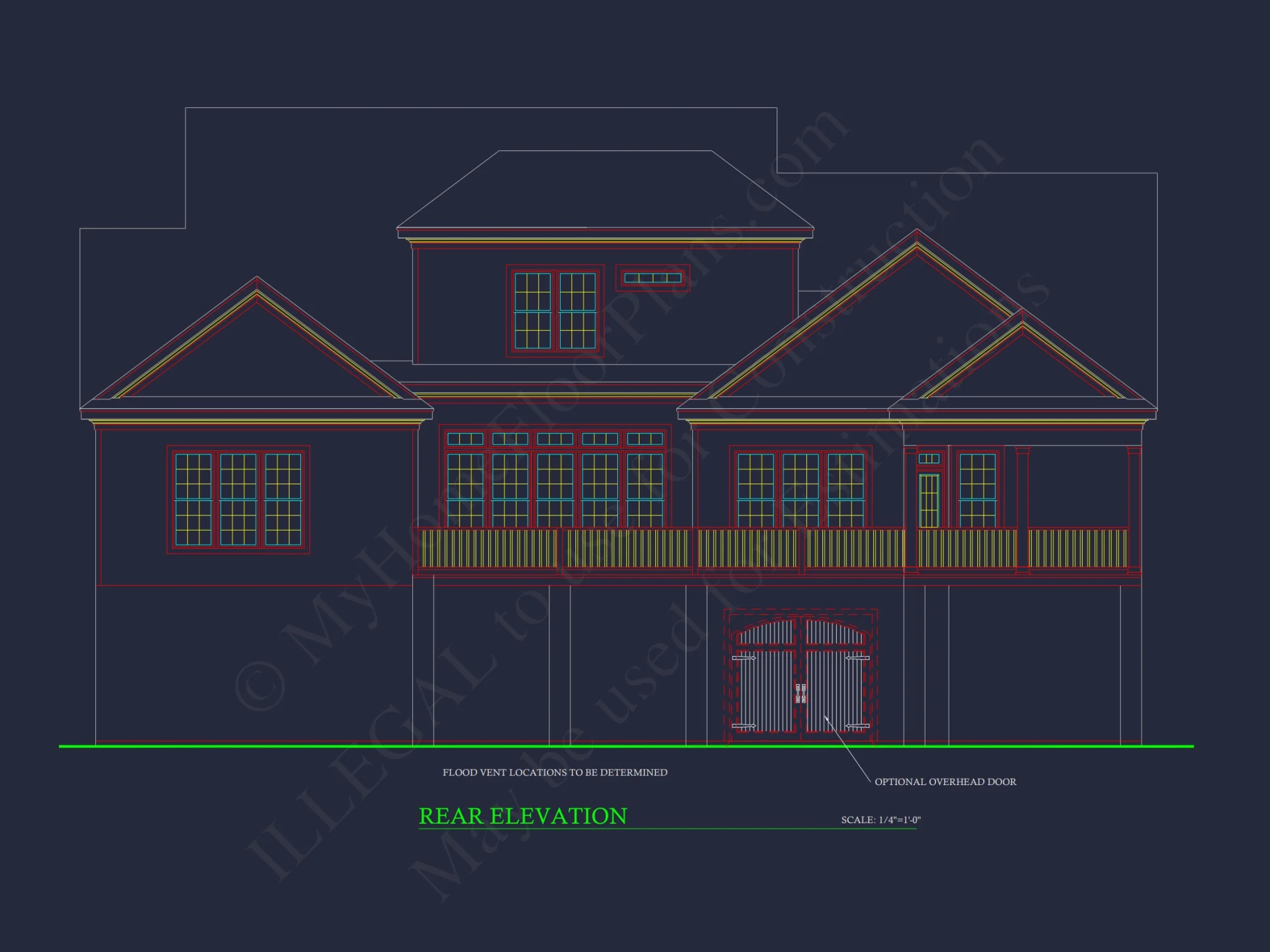 Elegant house CAD Floor Plan: Spacious 4-Bedroom Design
