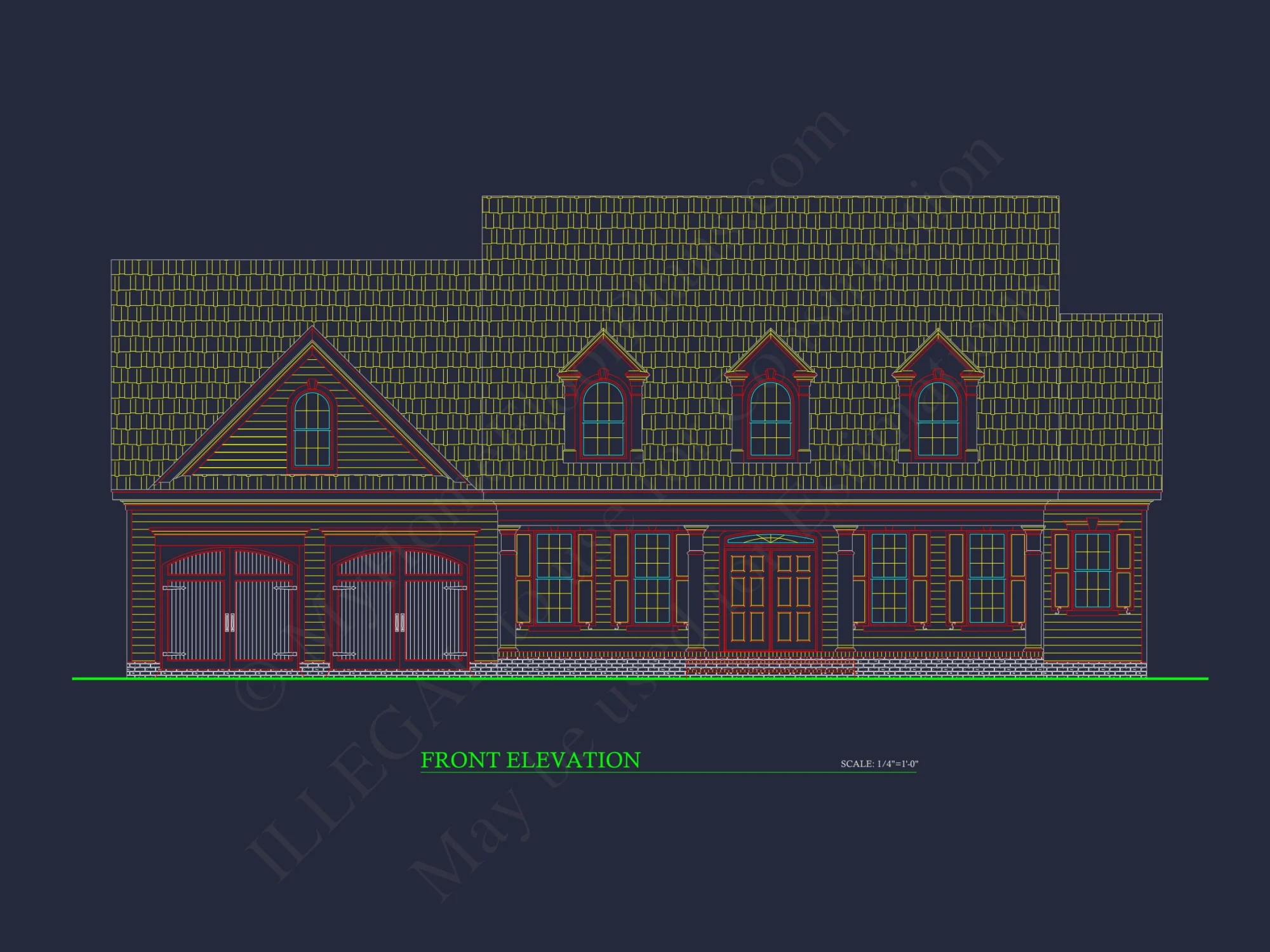 Elegant house CAD Floor Plan: Spacious 4-Bedroom Design